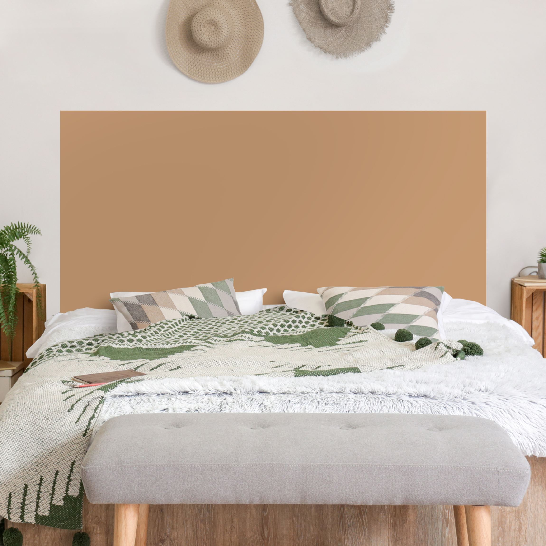 Kopfteil Bett Terracotta Taupe