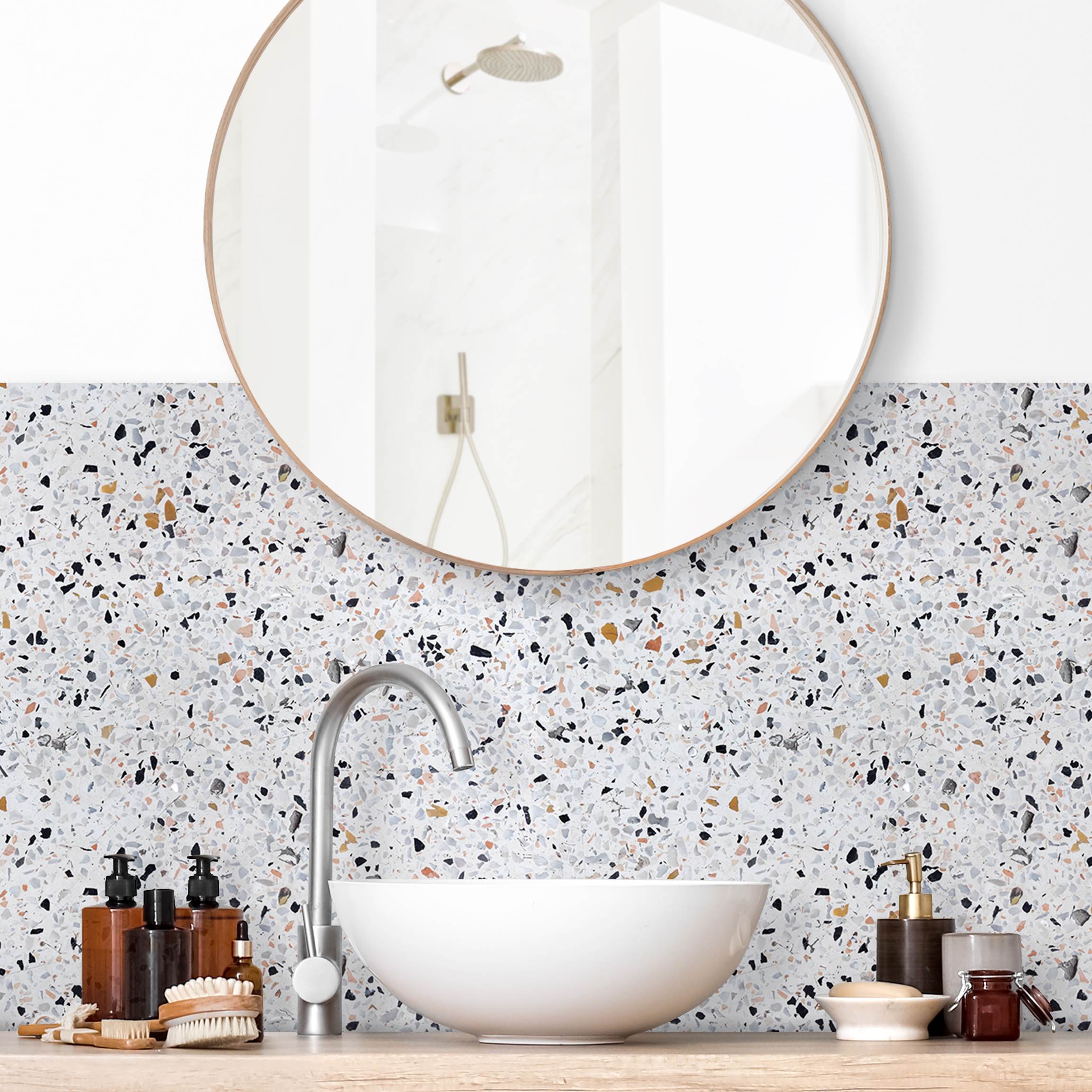 Wandverkleidung Bad Terrazzo Muster Neapel