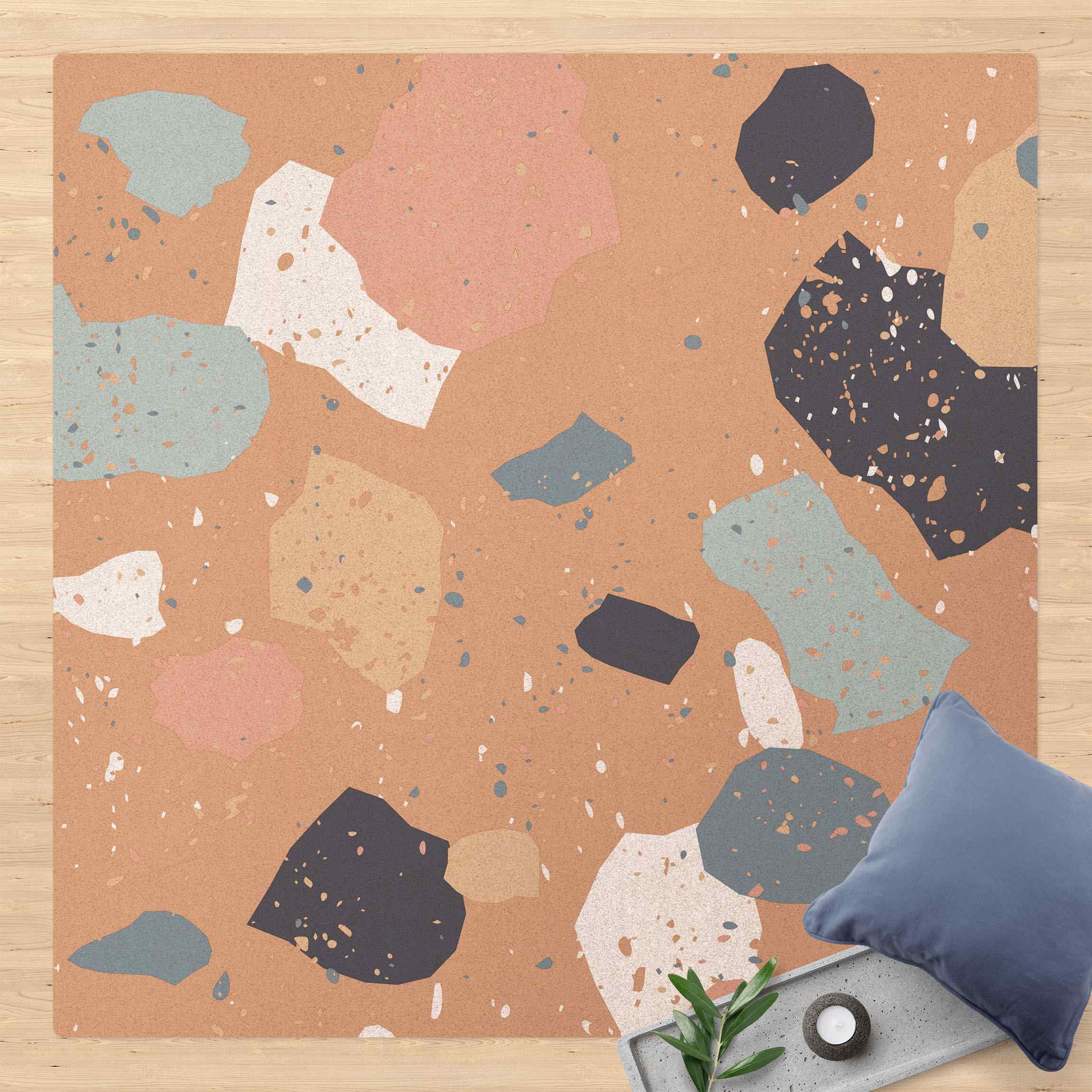 Kork-Teppich Terrazzo Muster