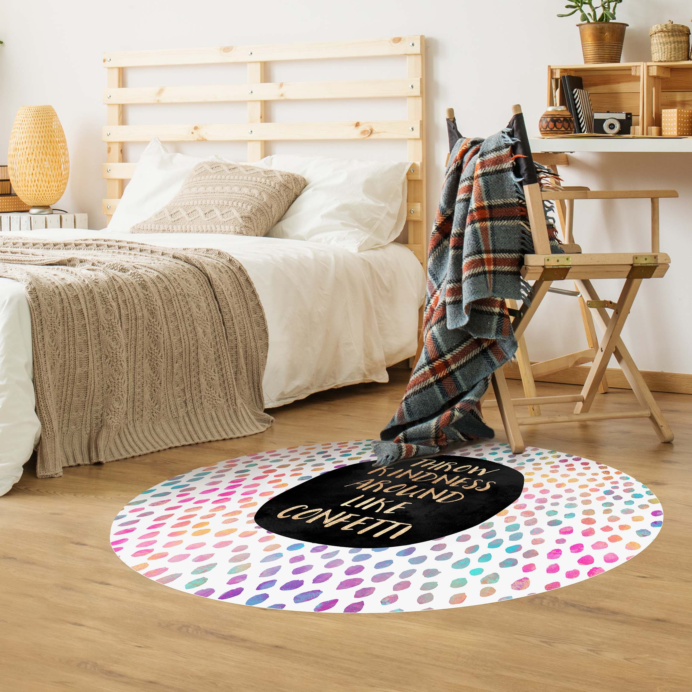 Runder Vinyl-Teppich Throw Kindness Around Like Confetti