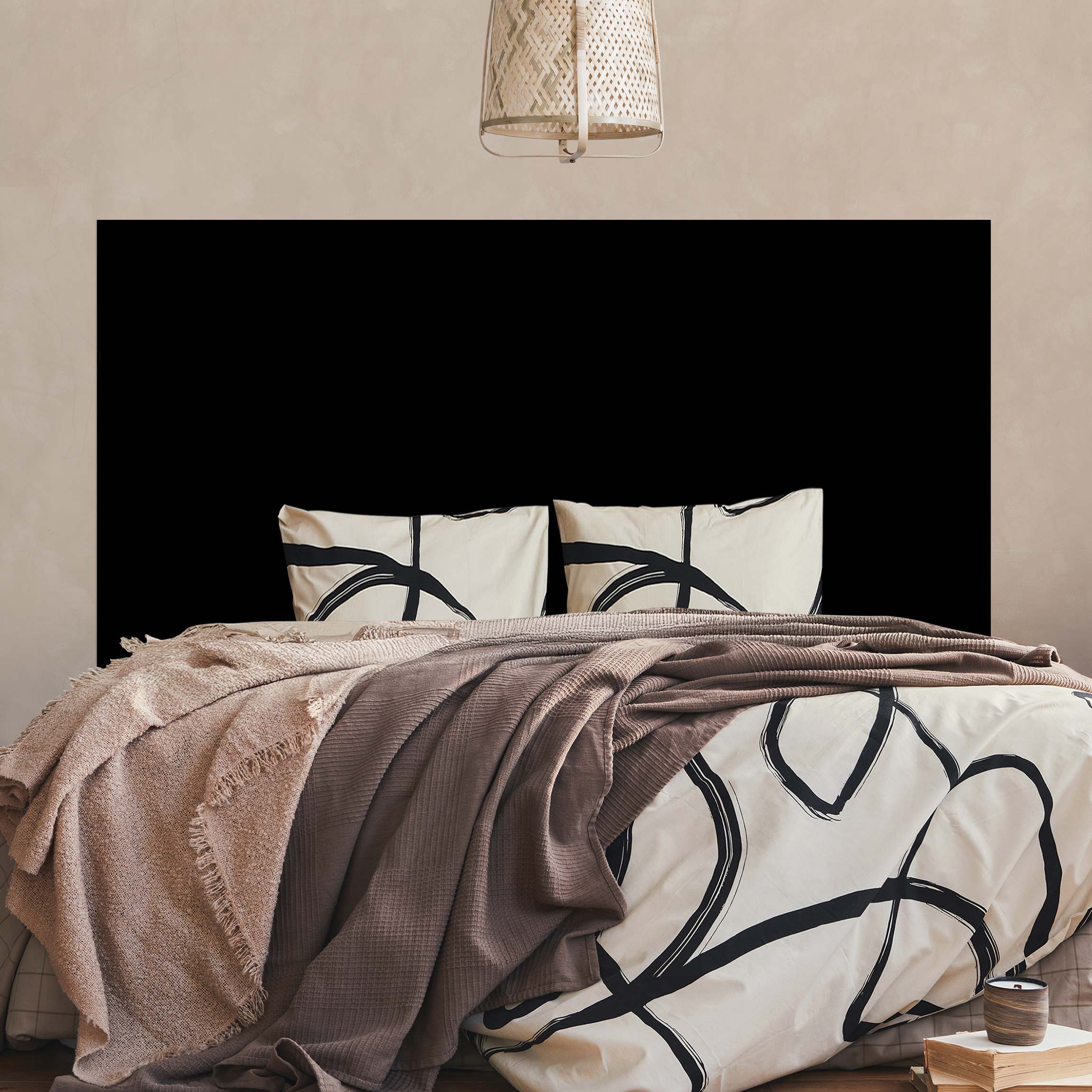 Kopfteil Bett Tiefschwarz