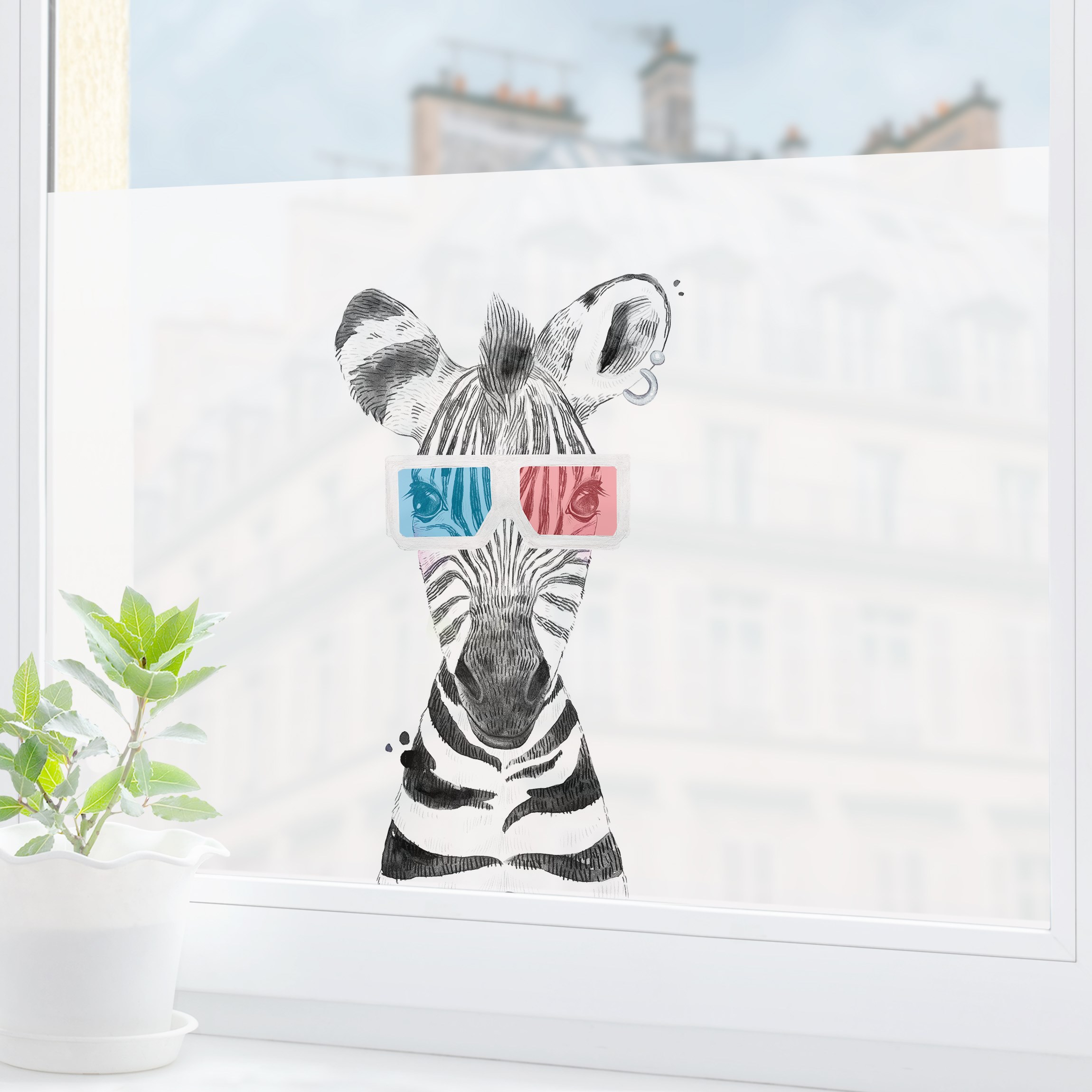 Fensterfolie Tier Party - Zebra
