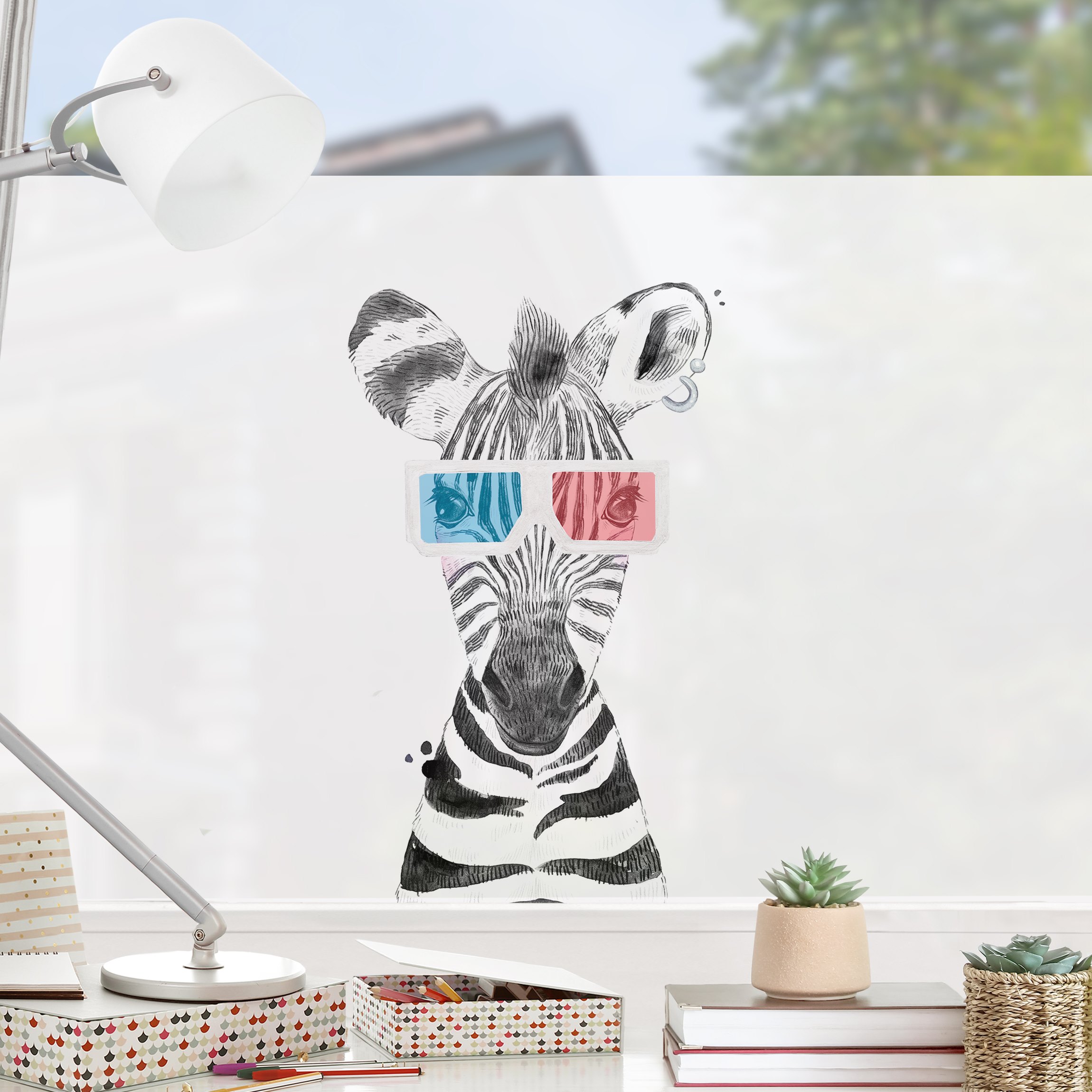 Fensterfolie Tier Party - Zebra