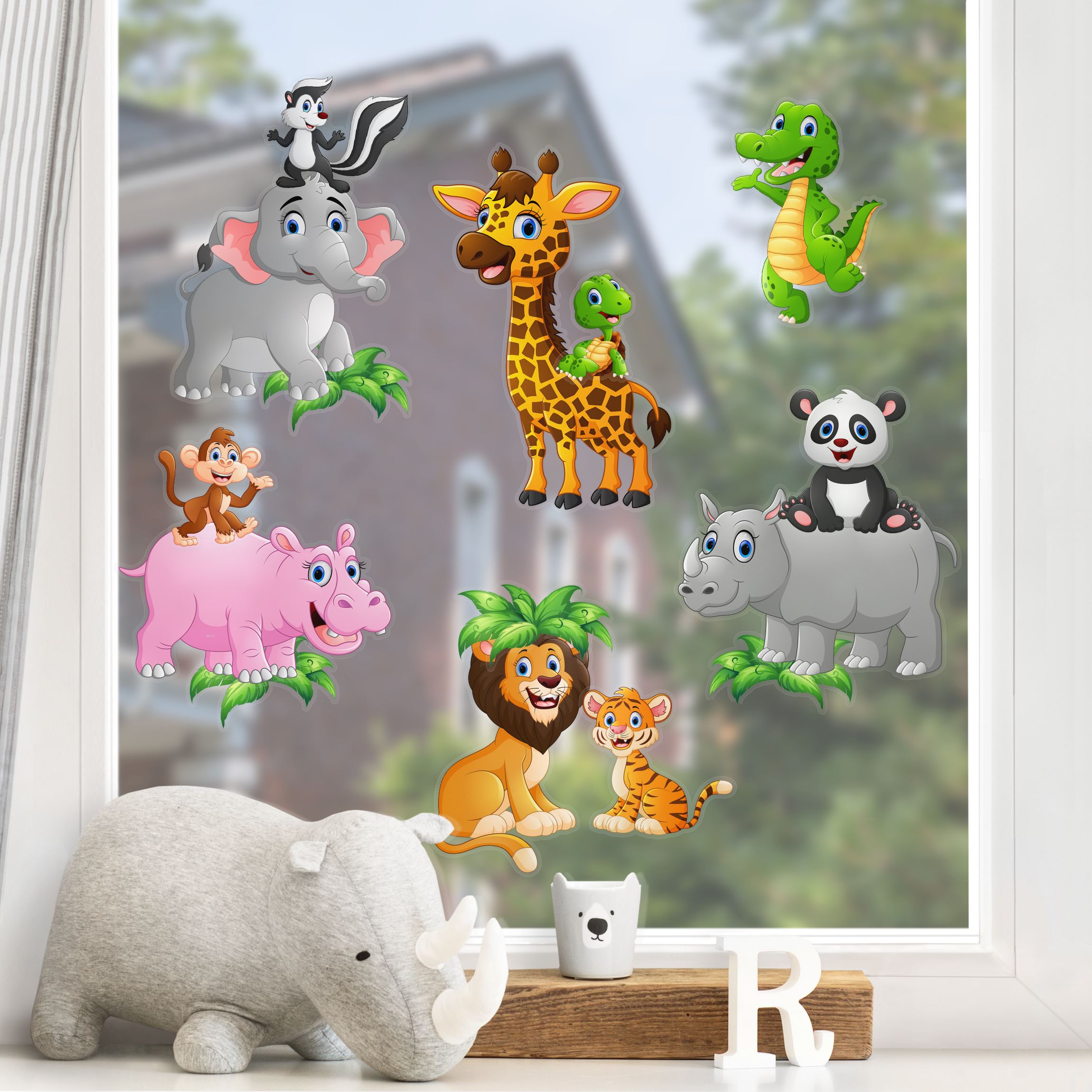 Fensteraufkleber Tiere des Dschungels