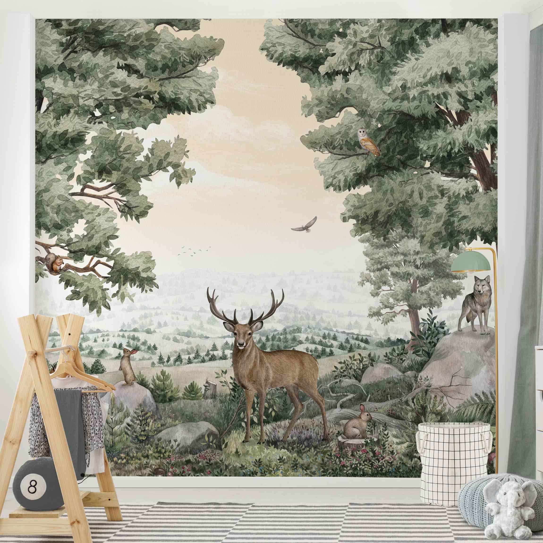 Fototapete Tiere des Waldes