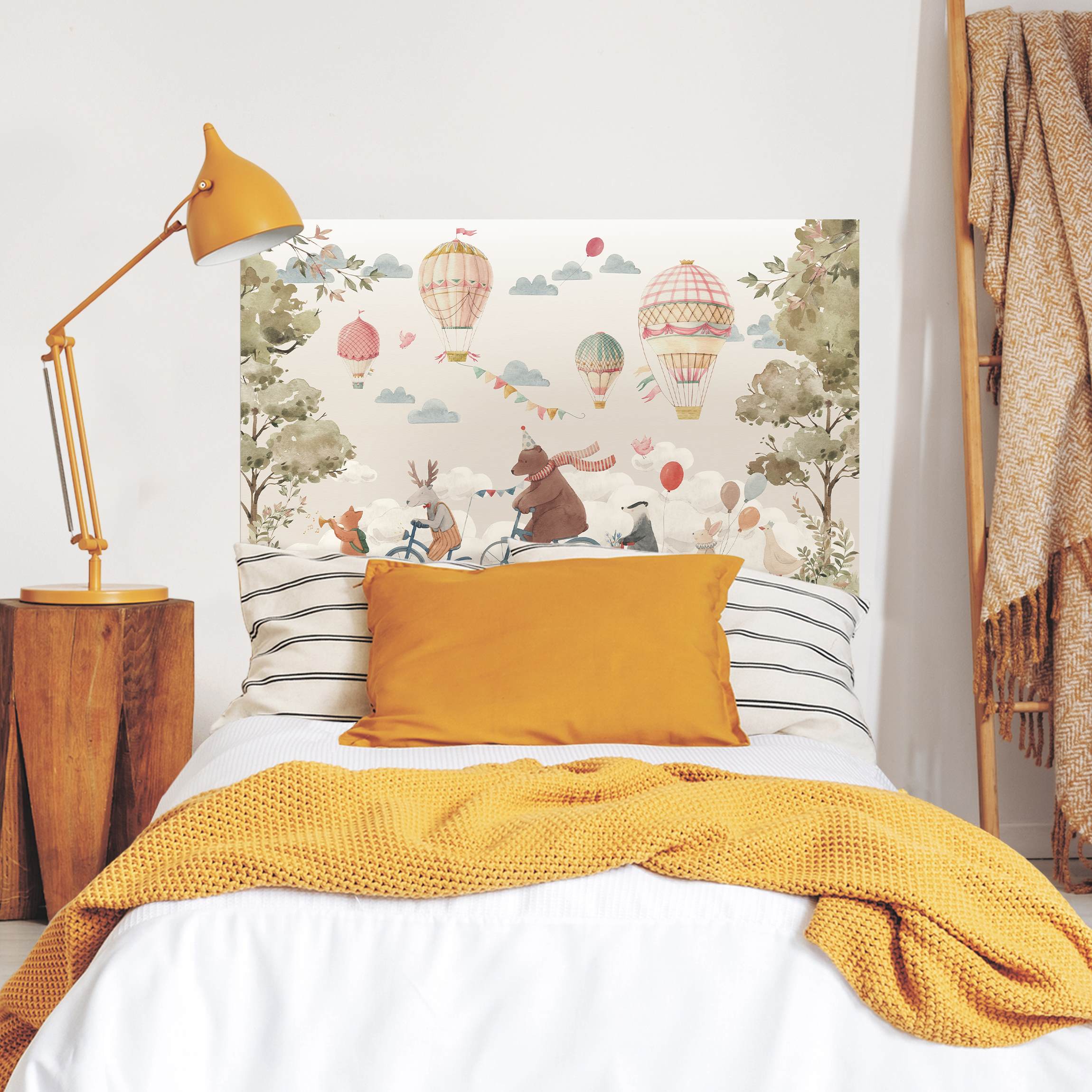 Kopfteil Bett Tierfreunde auf dem Rad