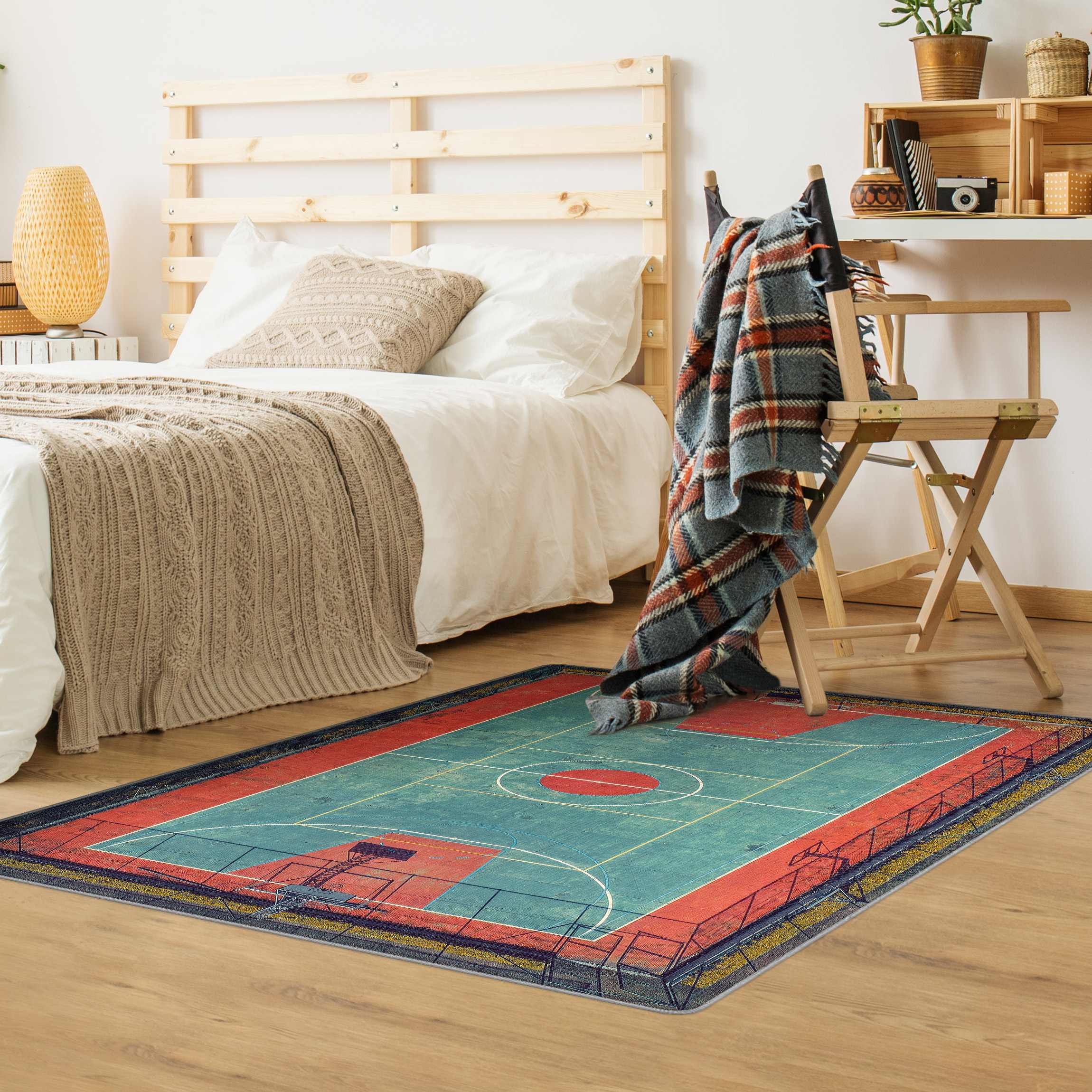 Teppich Top View Spielfeld Basketball