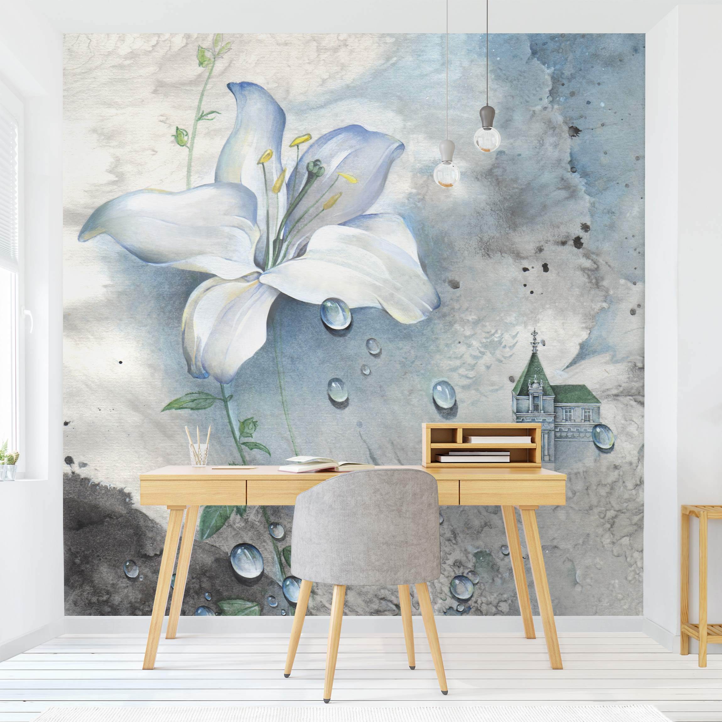 Fototapete Blumen Tränen einer Lilie