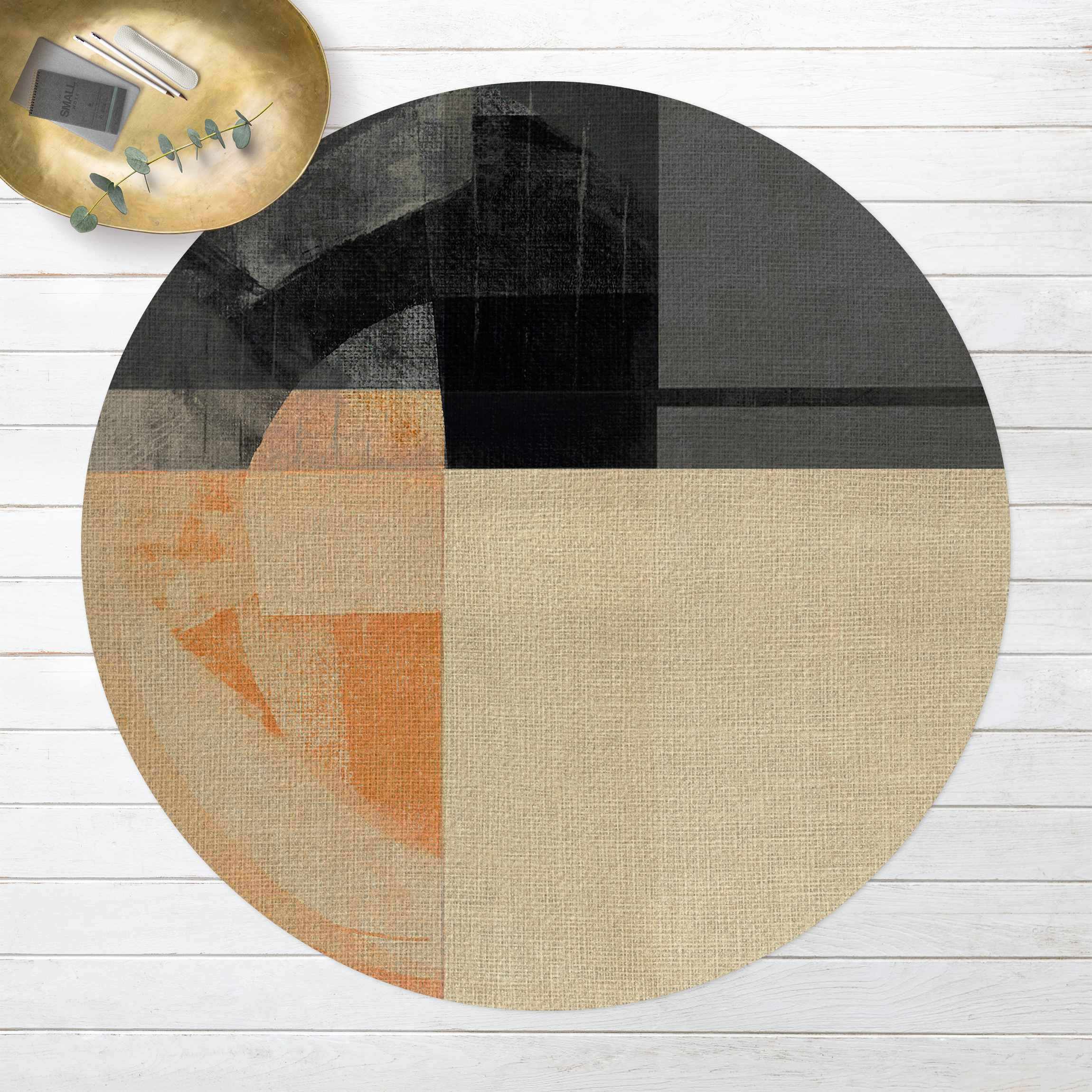 Runder Vinyl-Teppich Transparente Geometrie