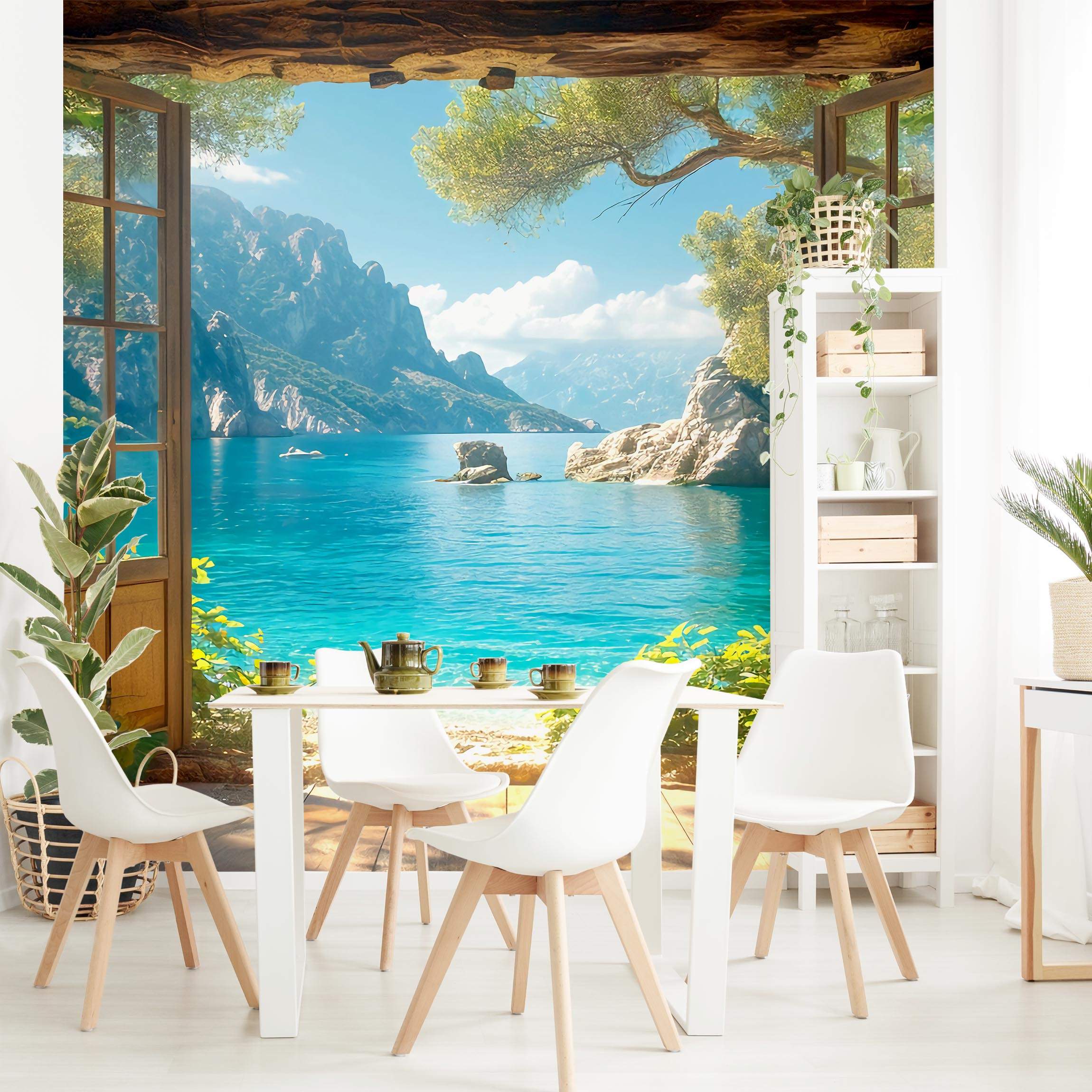 Fototapete Traumhafter Ausblick durchs Fenster