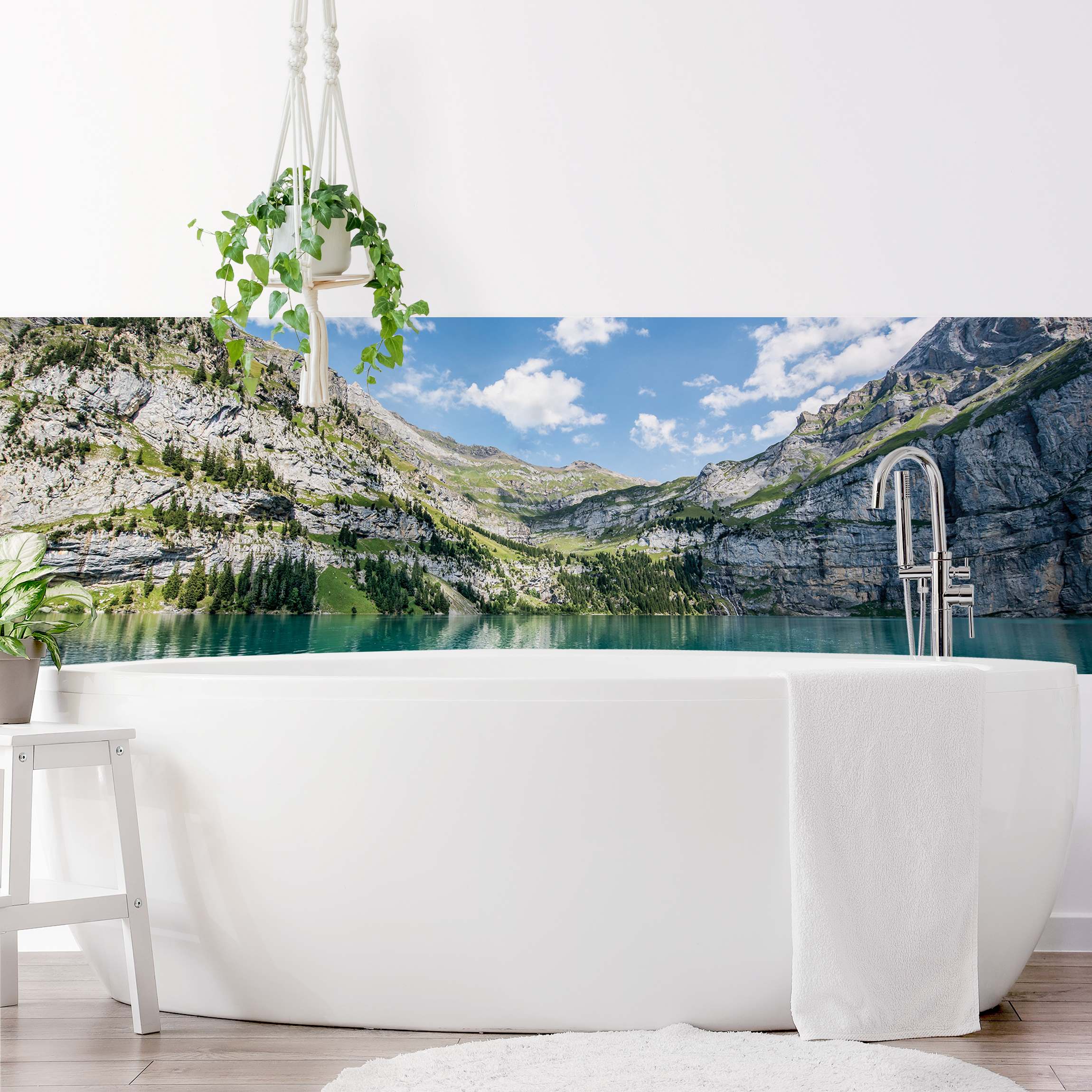 Wandverkleidung Bad Traumhafter Bergsee