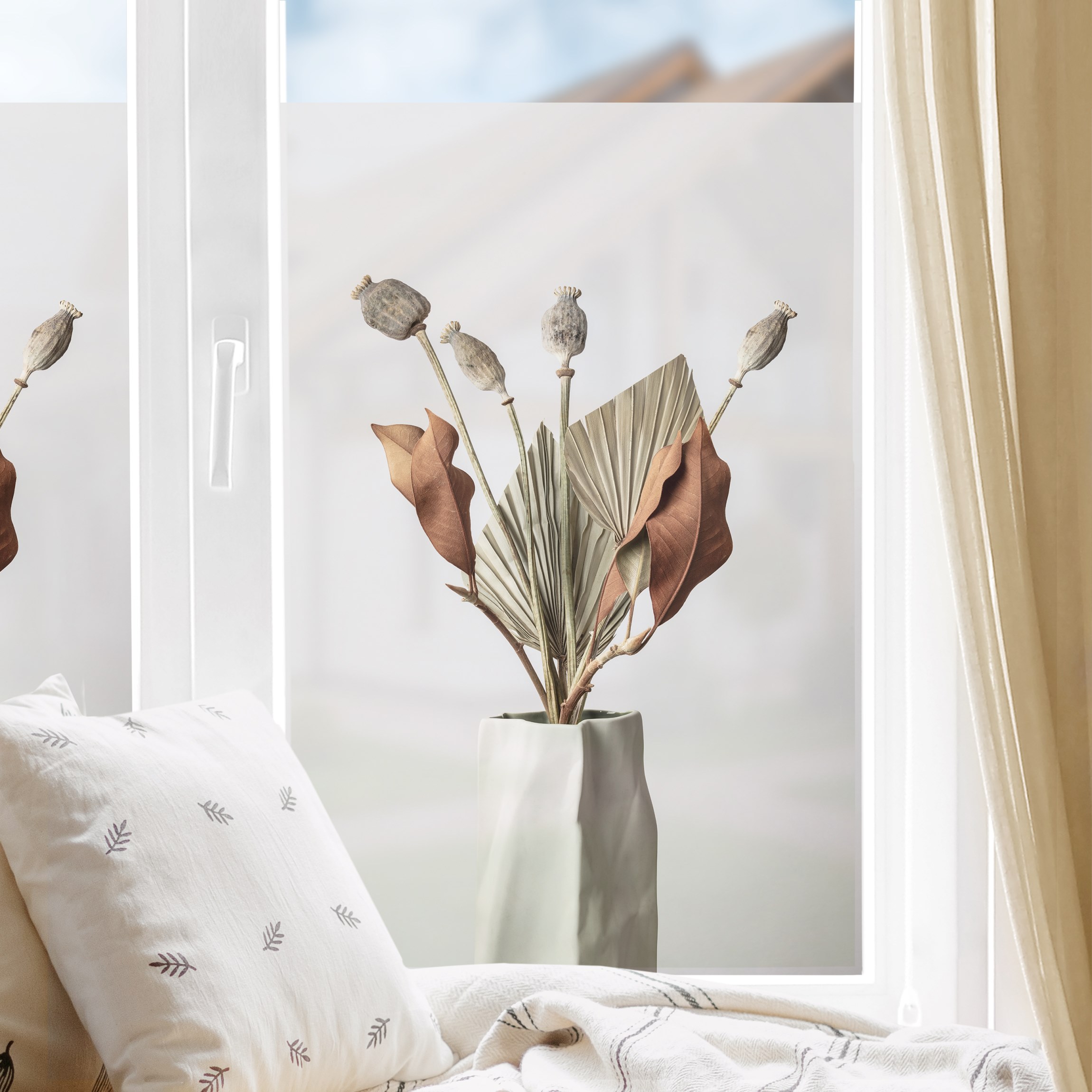Fensterfolie Trockenblumen-Strauß