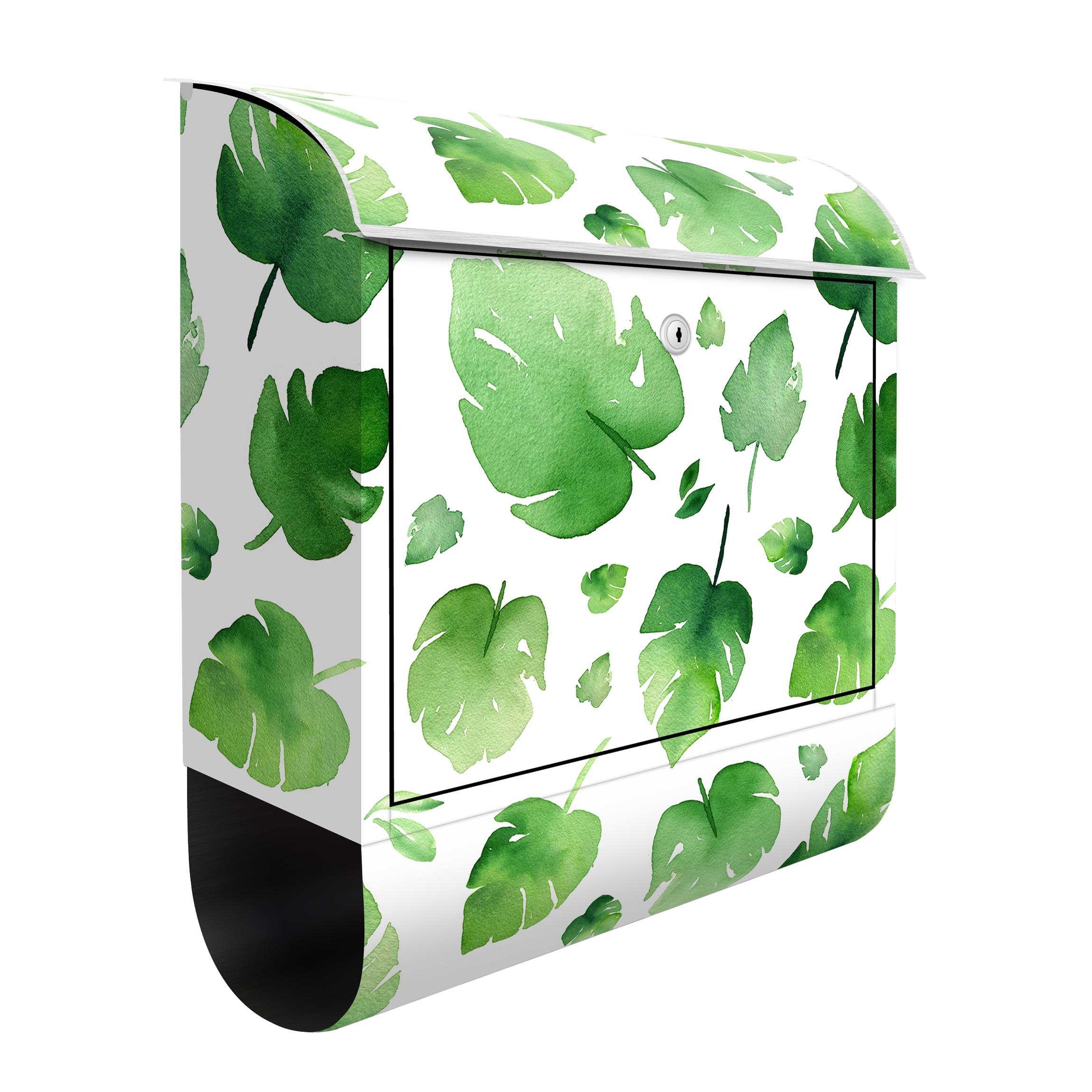 Briefkasten Tropische Grüne Aquarellblätter