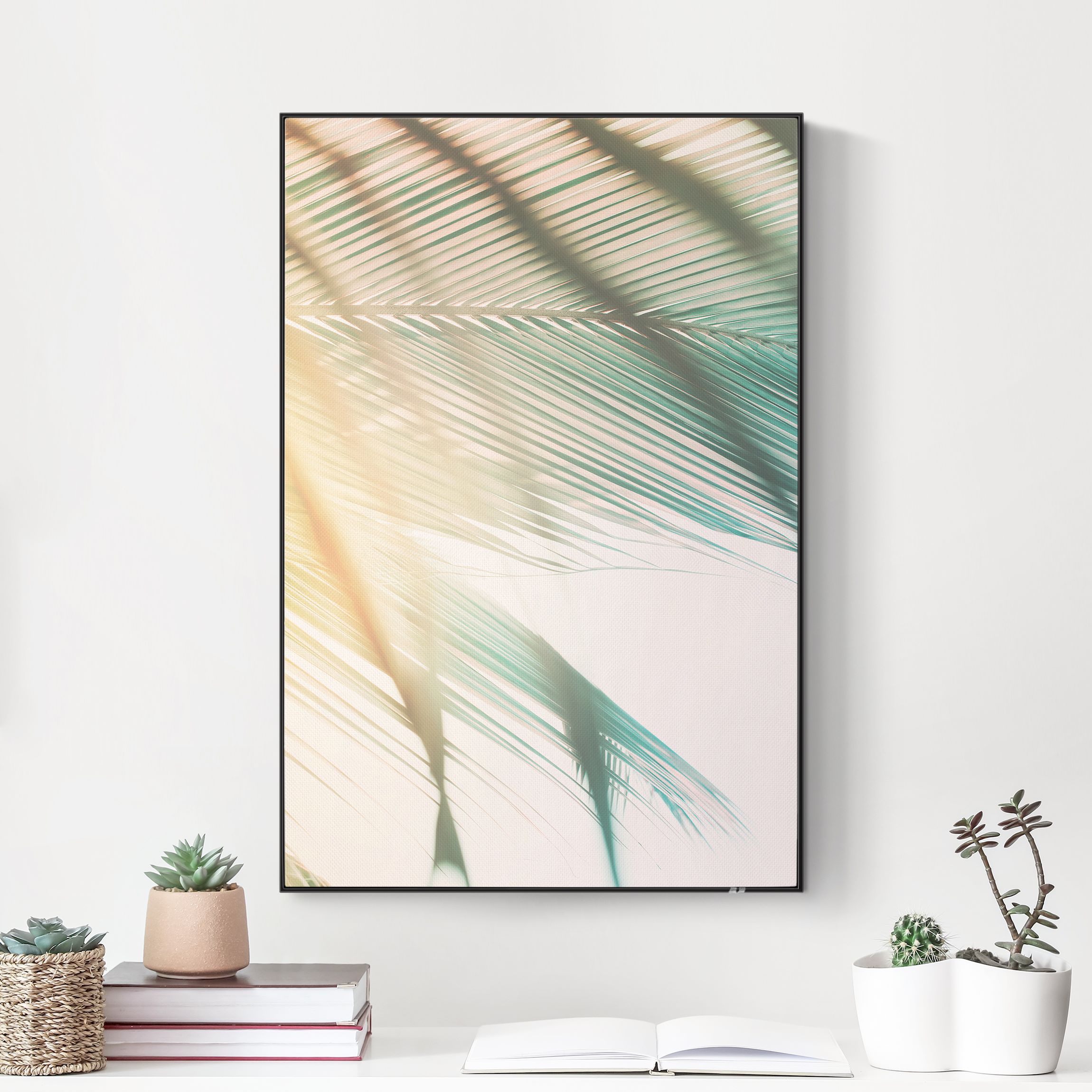 Akustik-Wechselbild Tropische Pflanzen Palmen bei Sonnenuntergang II