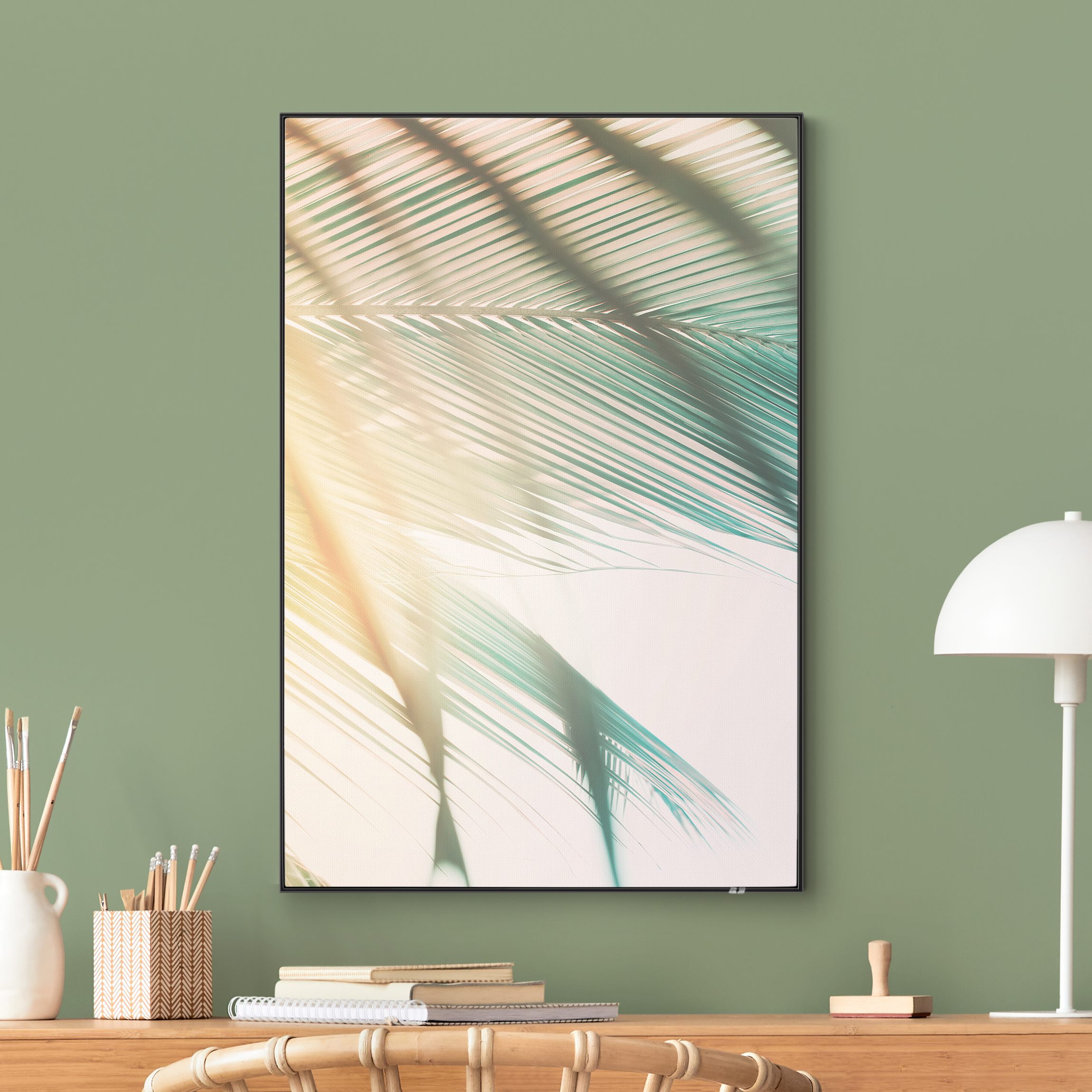 Wechselbild Tropische Pflanzen Palmen bei Sonnenuntergang II