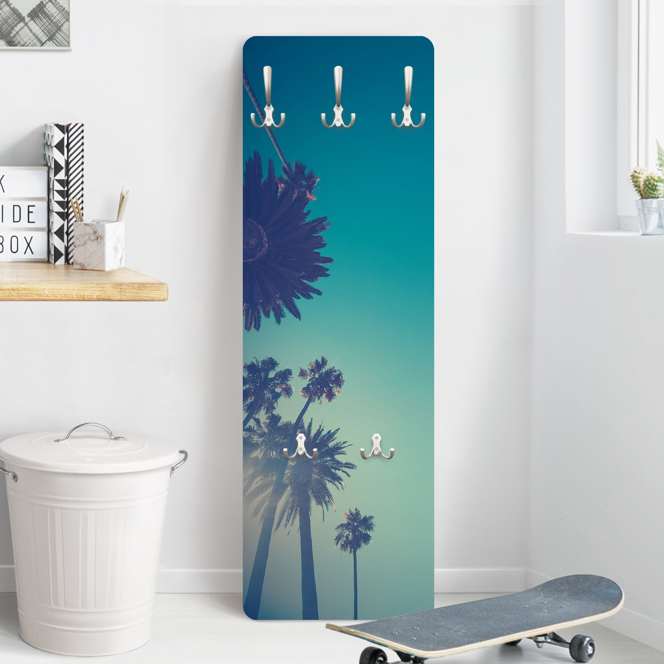 Wandgarderobe Tropische Pflanzen Palmen und Himmel II