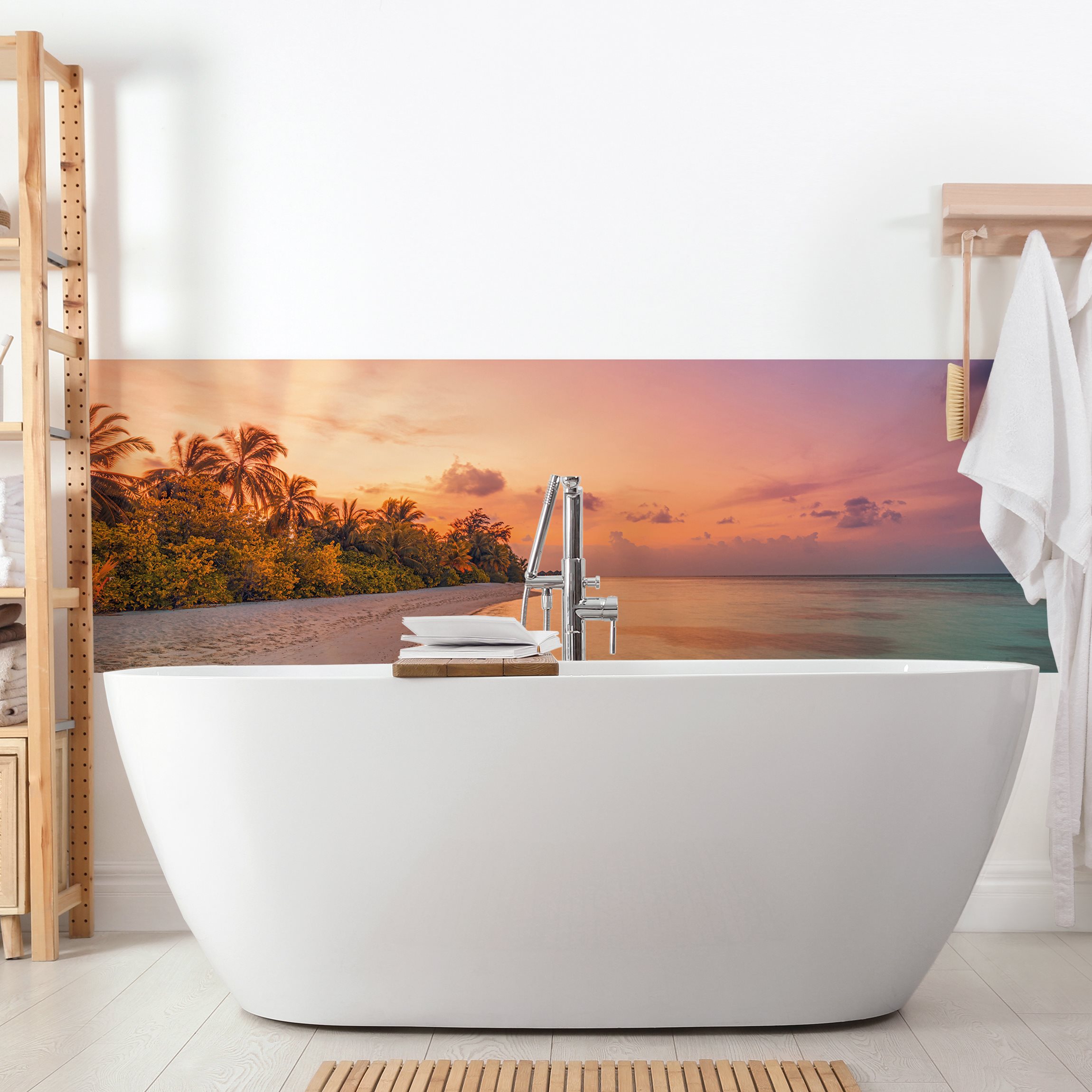 Wandverkleidung Bad Tropischer Sonnenuntergang