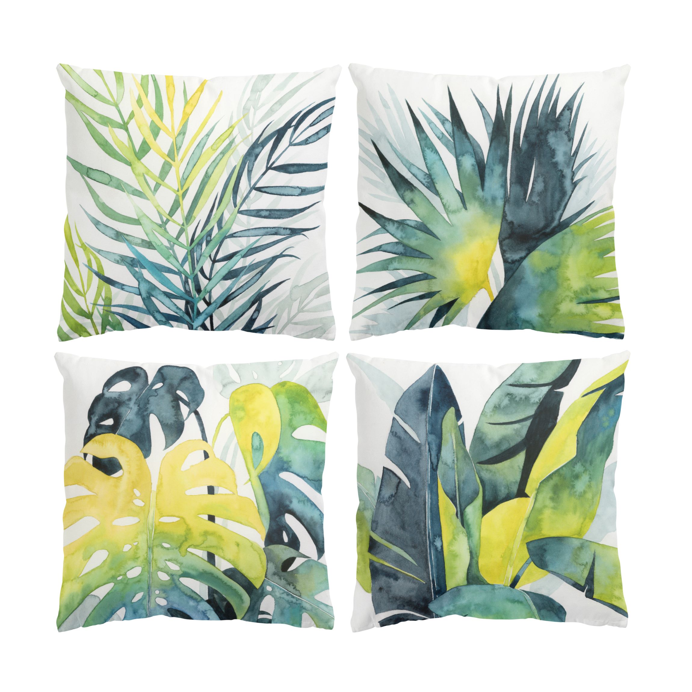 Dekokissen 4er Set Tropisches Blattwerk Set I