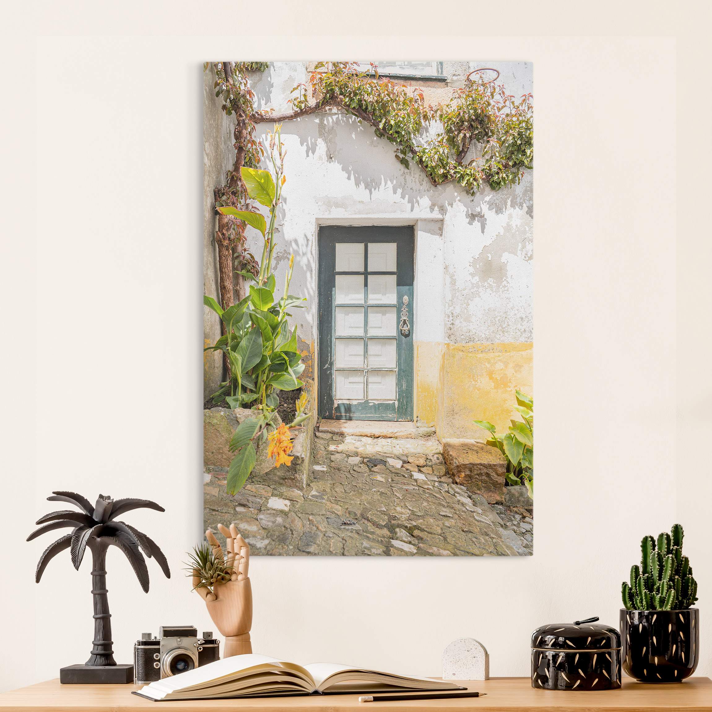 Leinwandbild Tür in Óbidos