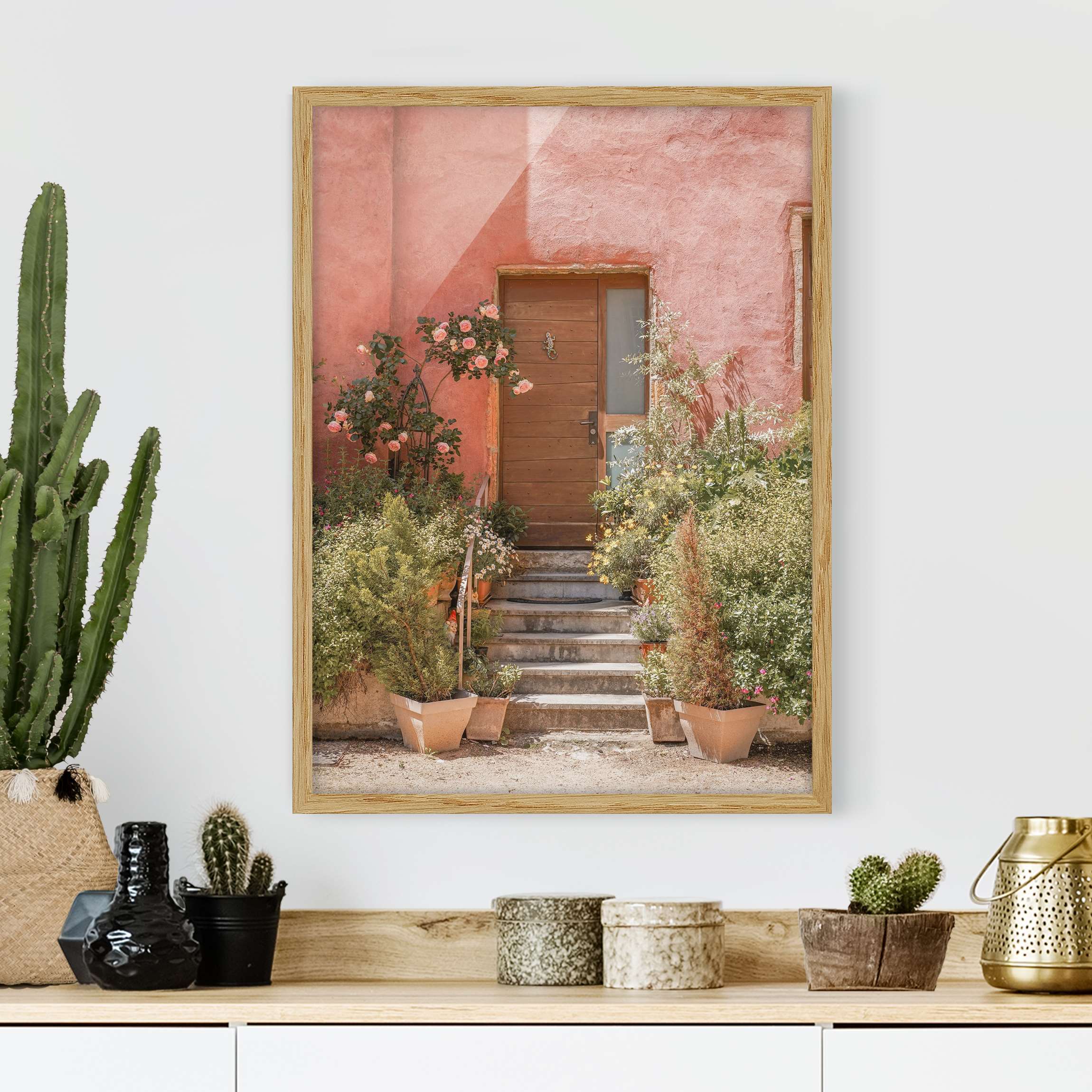Bild mit Rahmen Tür mit Rosen