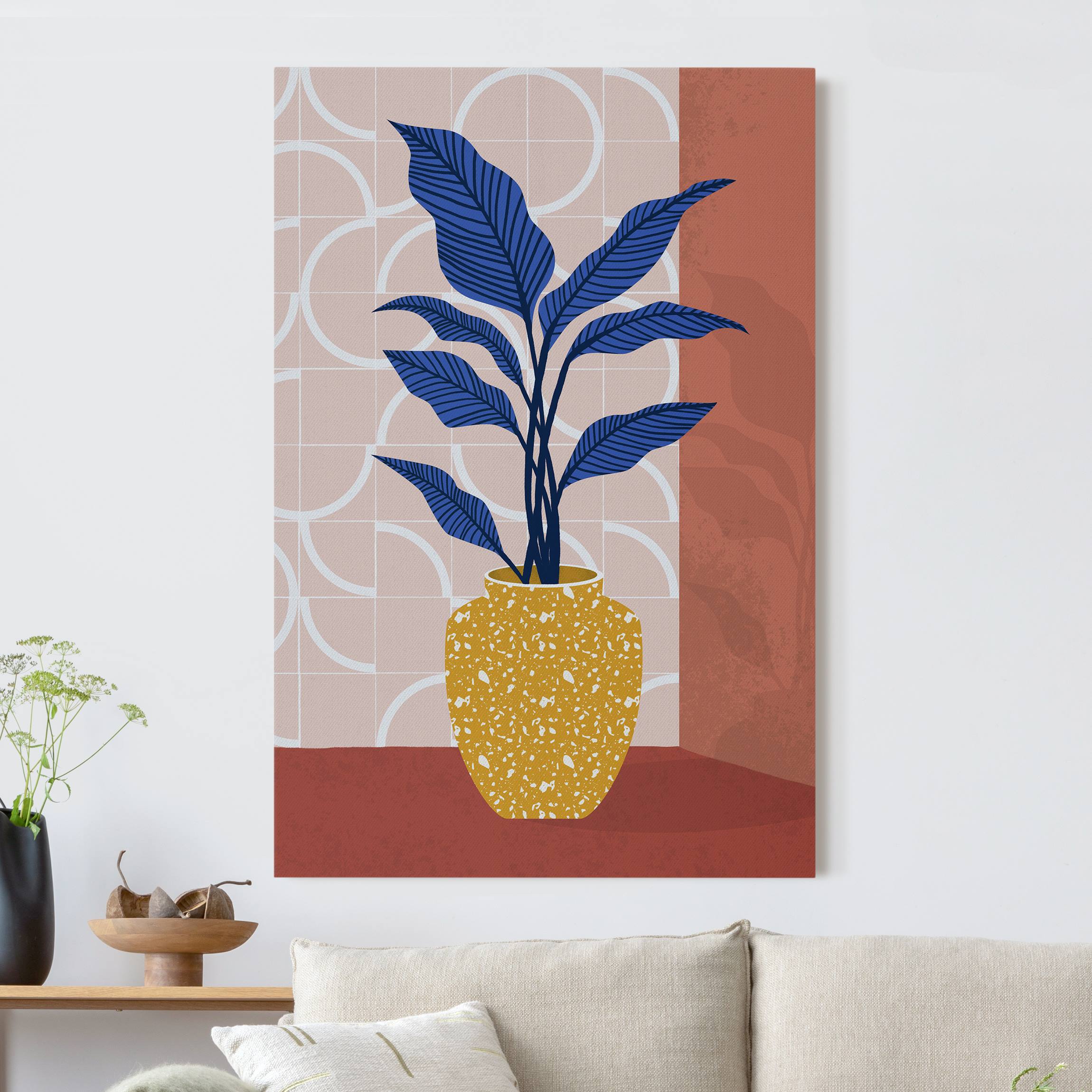 Akustikbild Vase vor Fliesen