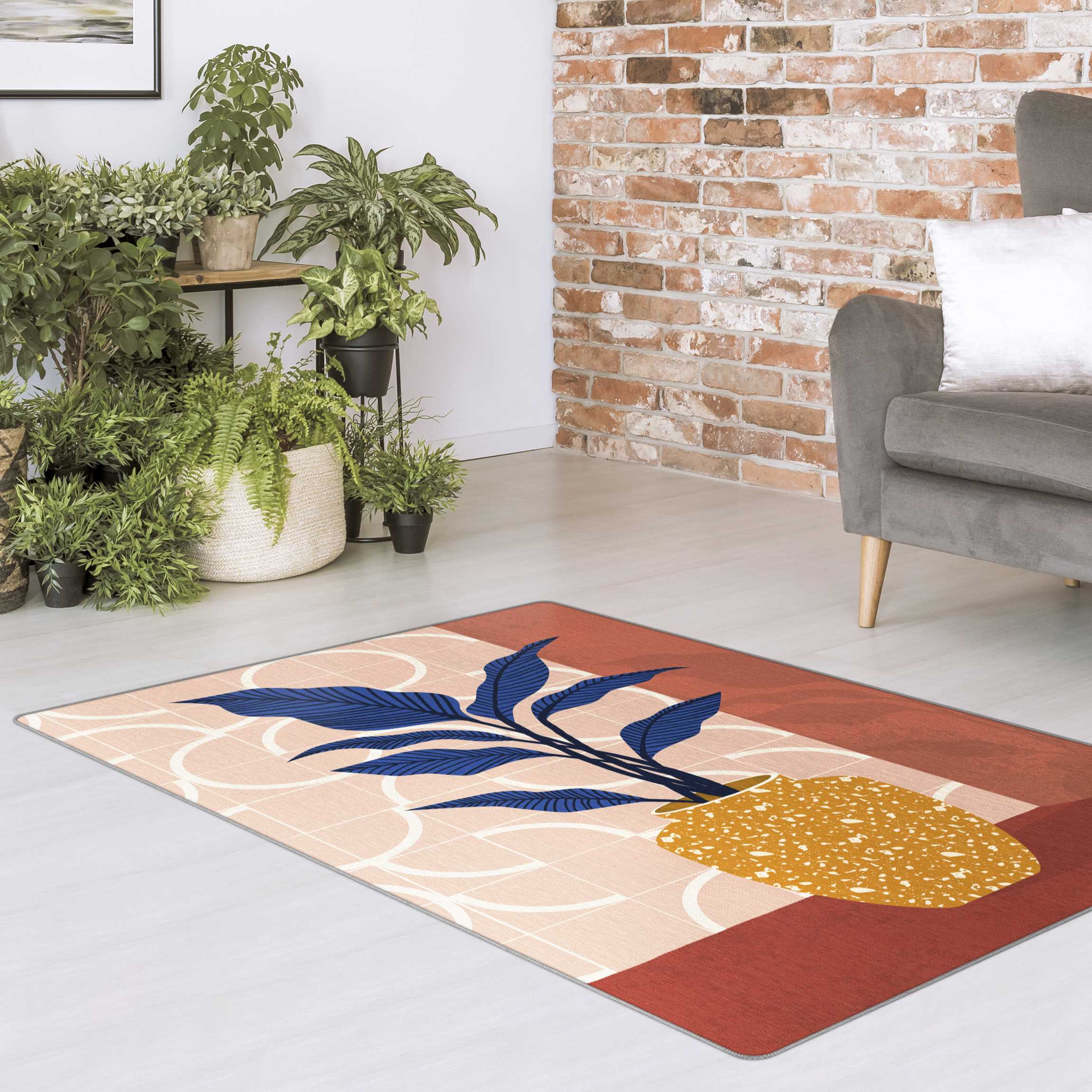 Teppich Vase vor Fliesen