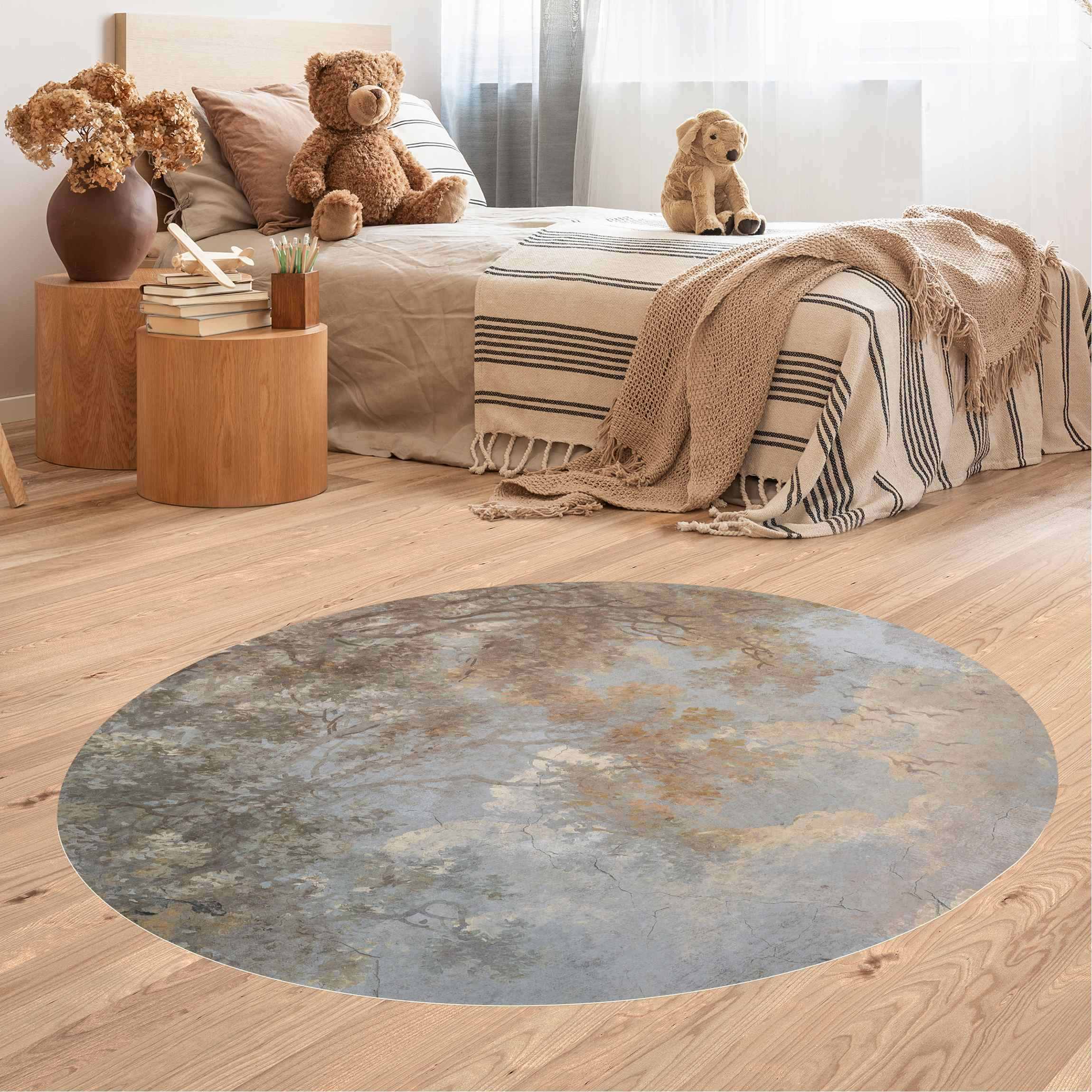 Runder Vinyl-Teppich Versteckte Lichtung in den Wolken