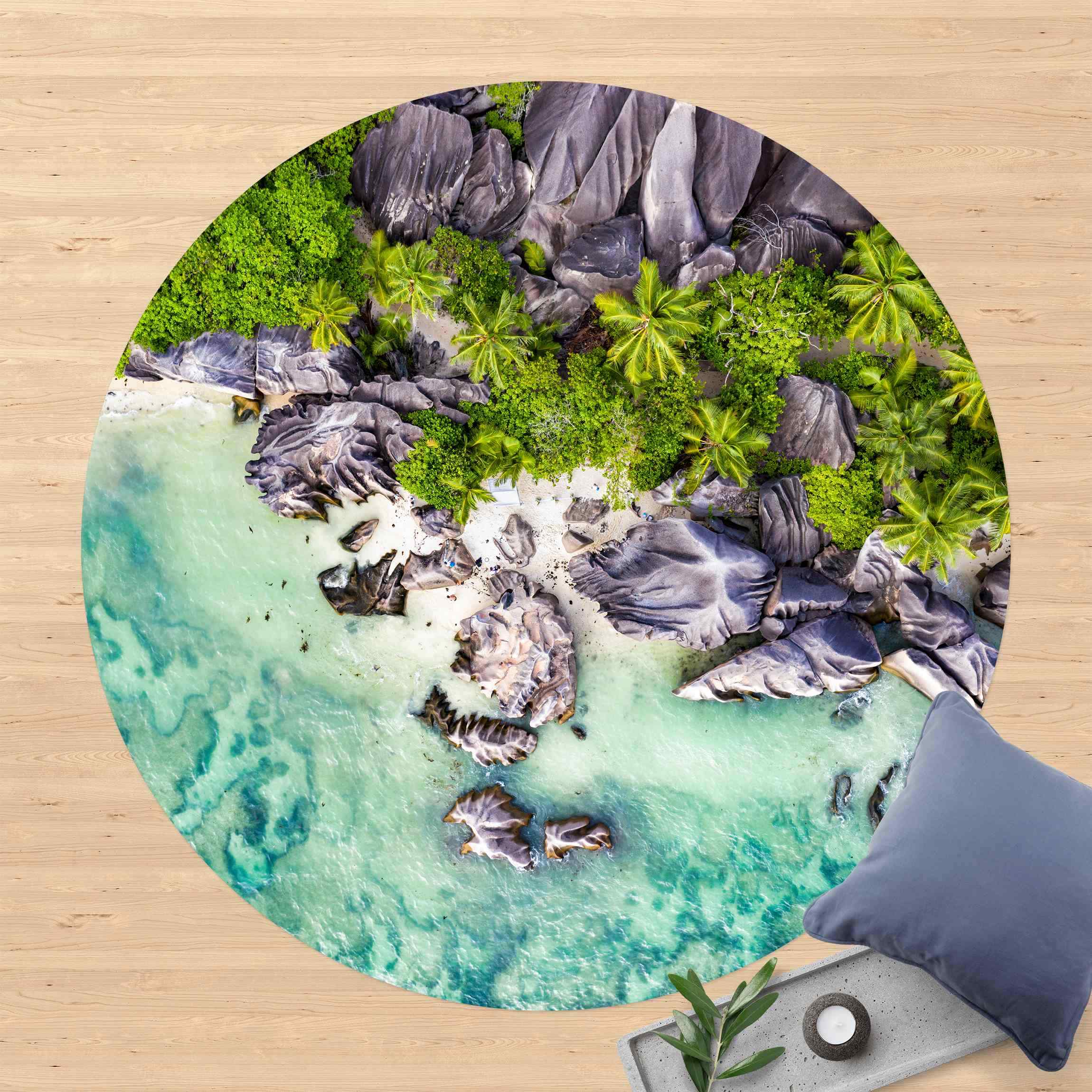Runder Vinyl-Teppich Versteckter Strand