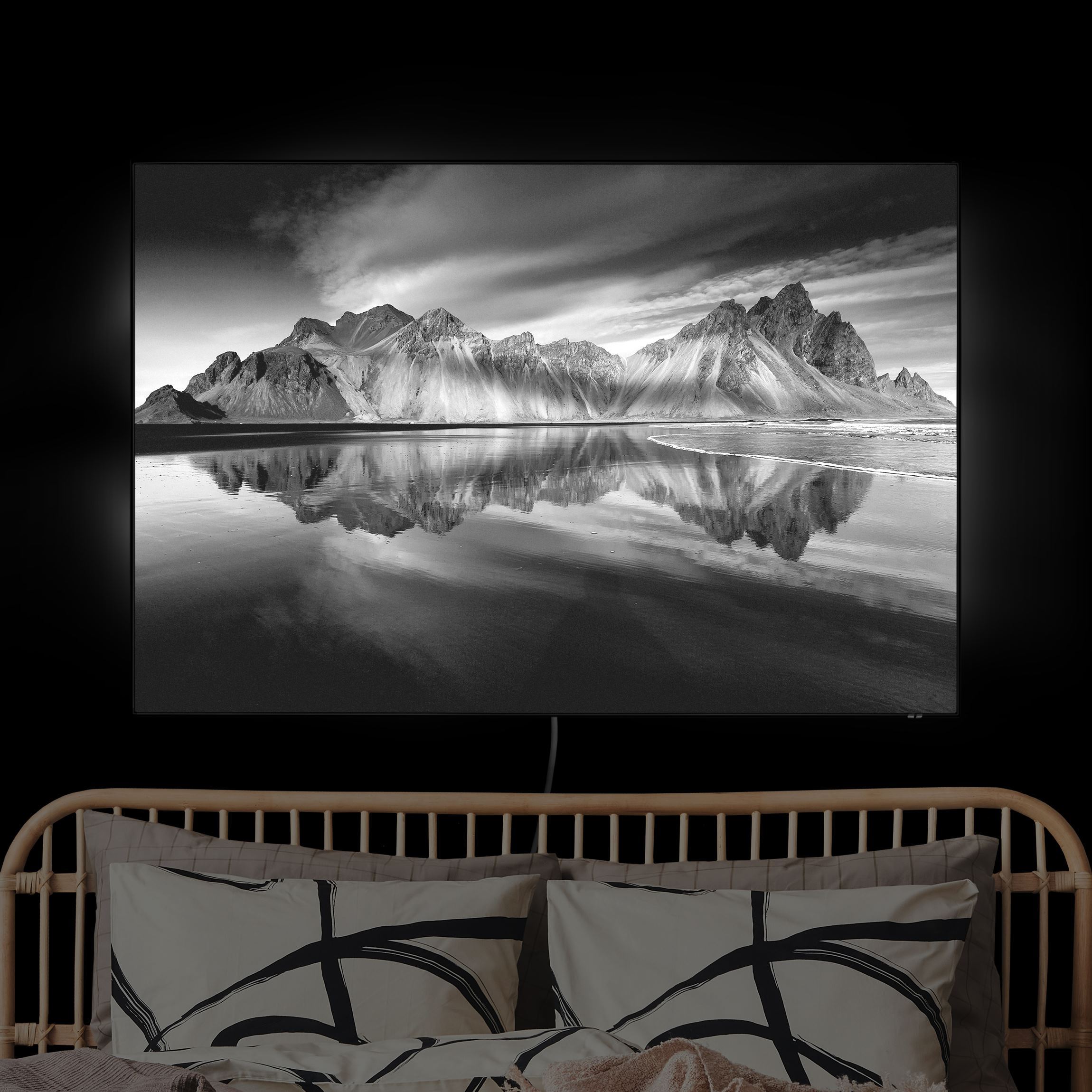 LED-Wechselbild Vesturhorn in Island