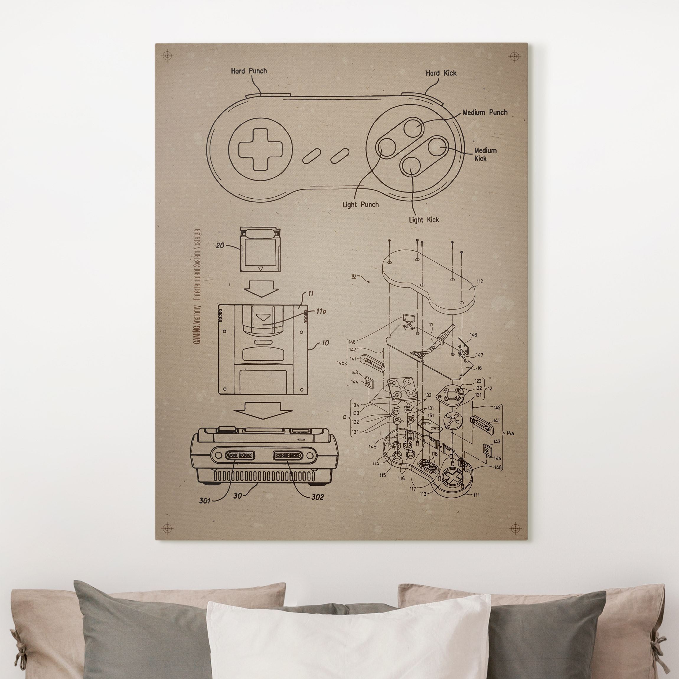 Leinwandbild Vintage Anleitung Gaming II