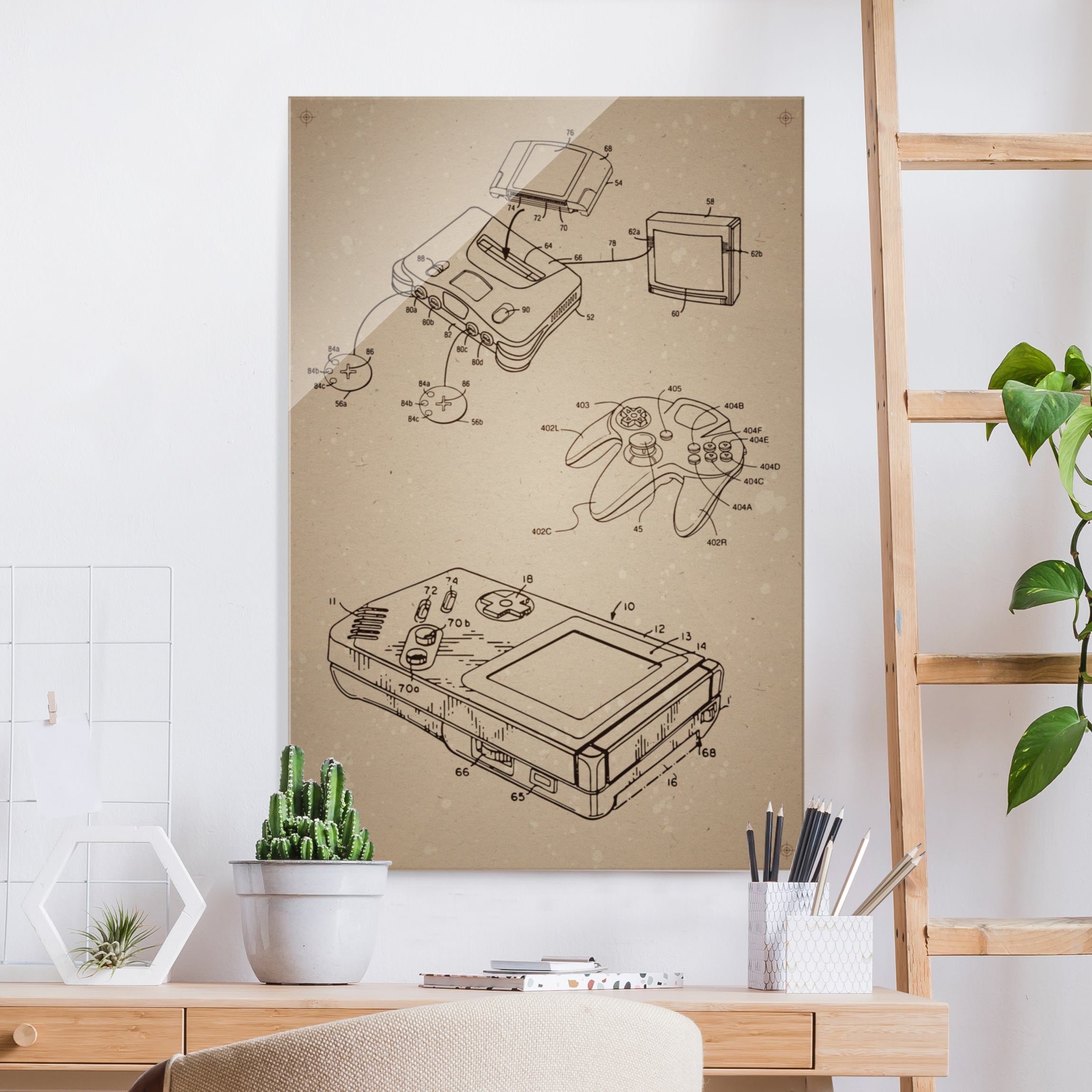 Glasbild Vintage Anleitung Gaming III