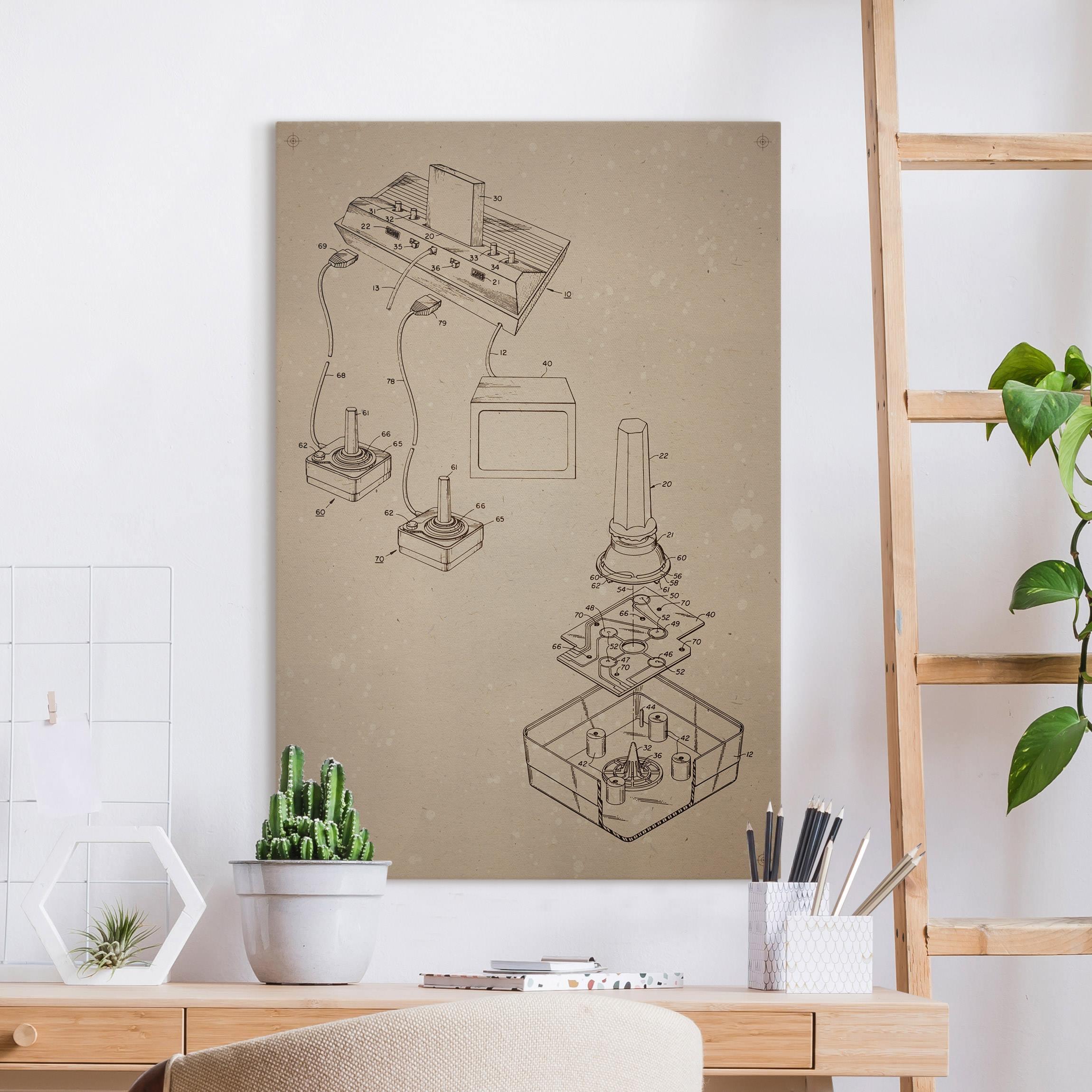 Leinwandbild Vintage Anleitung Gaming