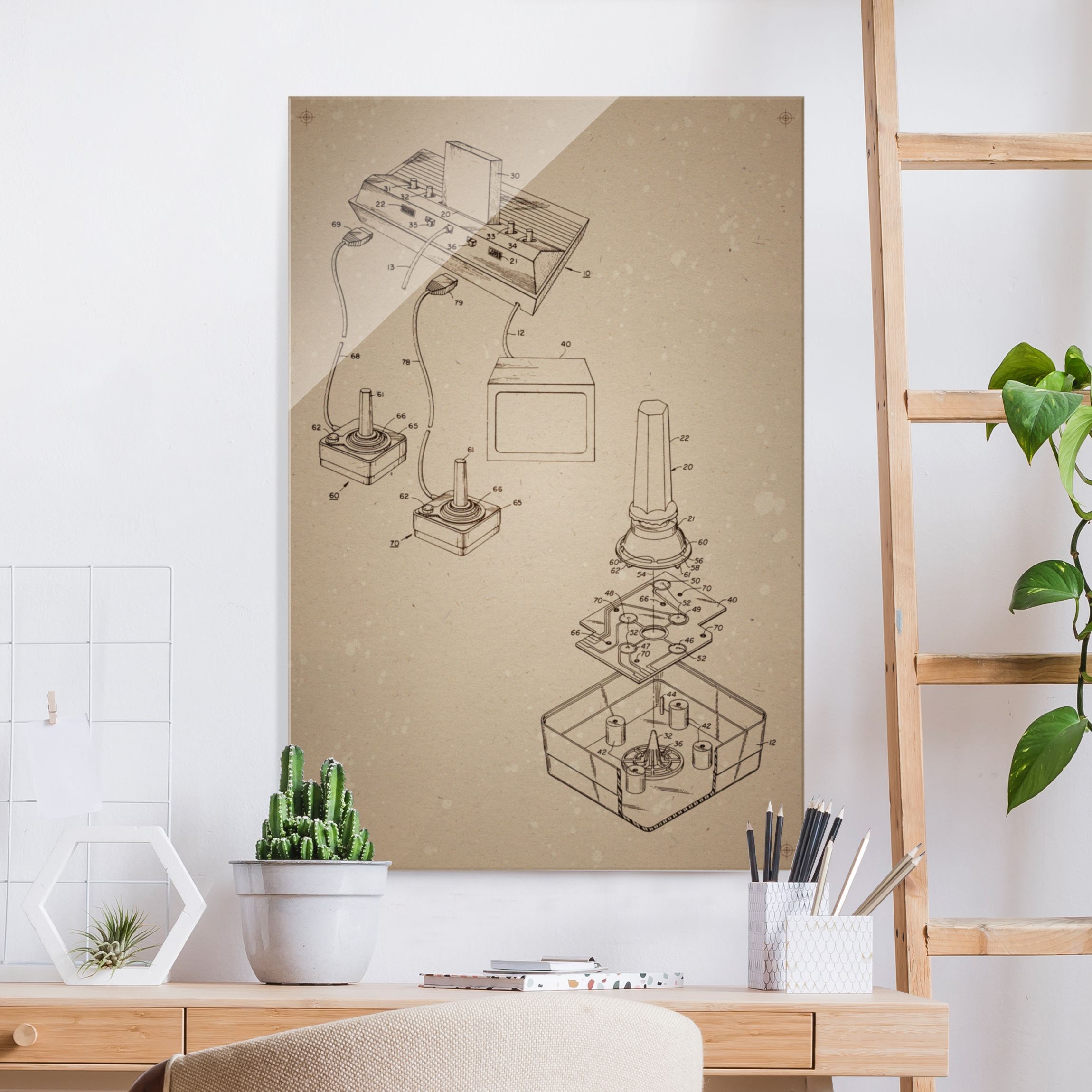 Glasbild Vintage Anleitung Gaming