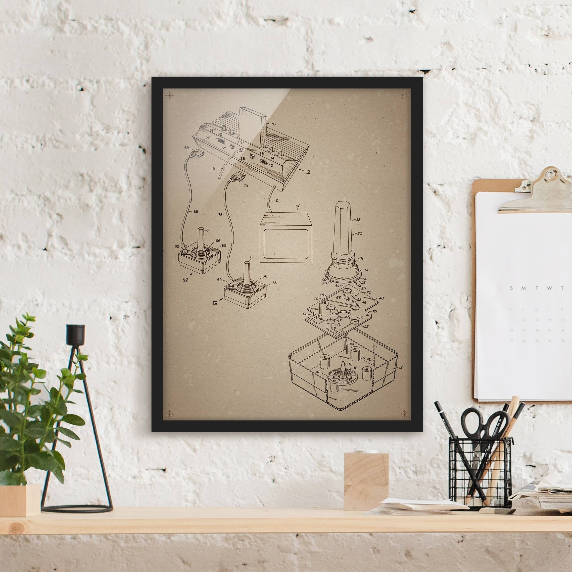 Bild mit Rahmen Vintage Anleitung Gaming