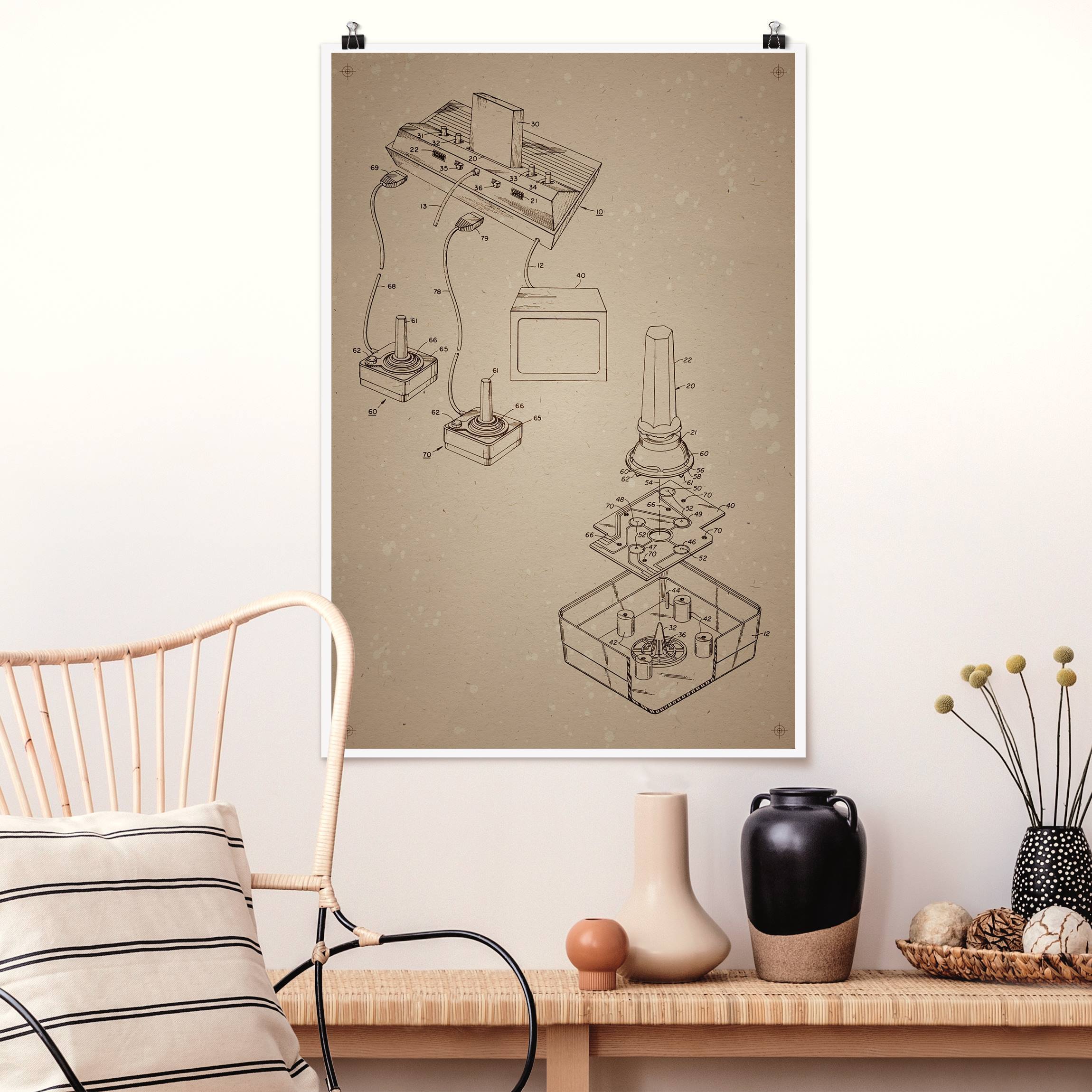 Poster Vintage Anleitung Gaming