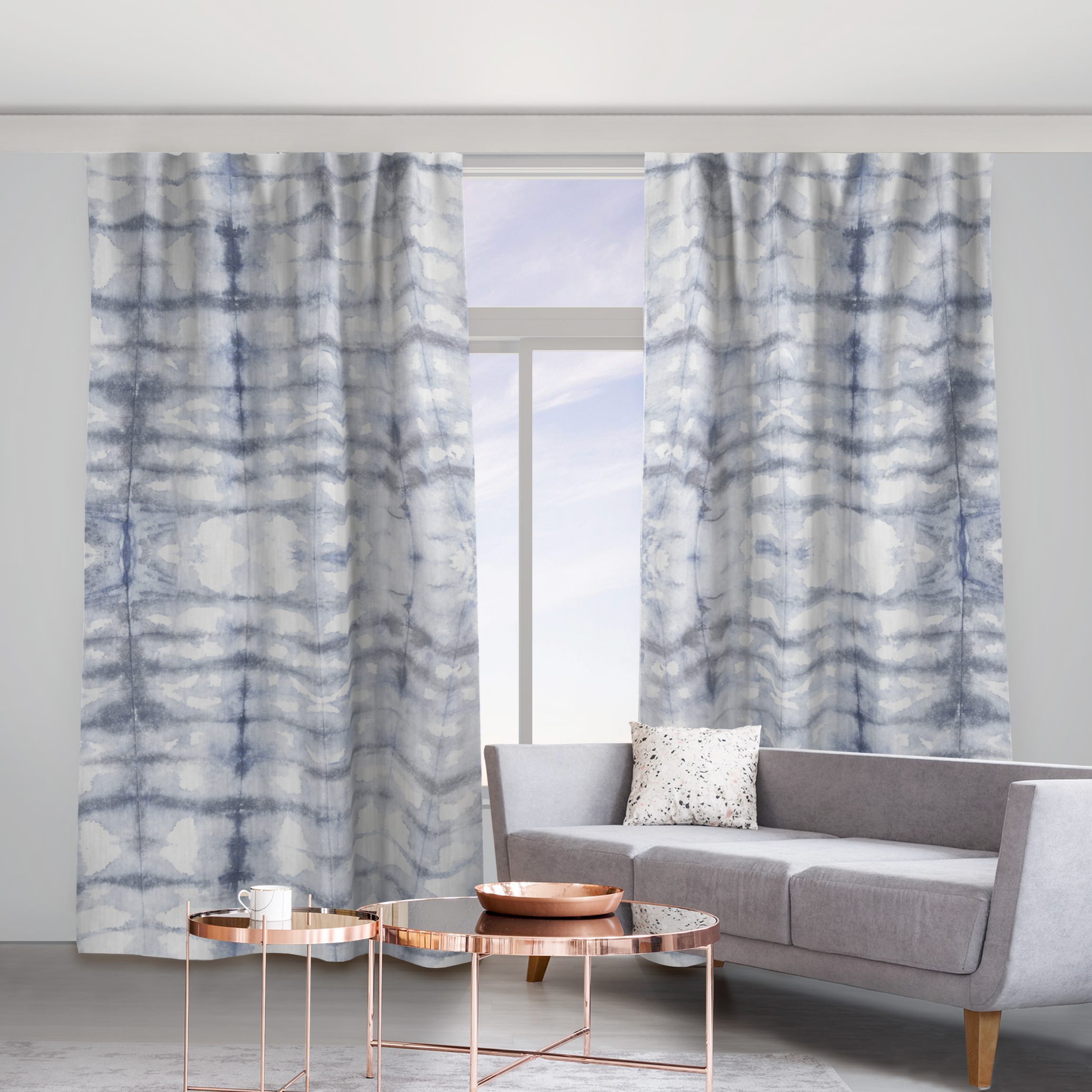 Vorhang Vintage Batik - Blau