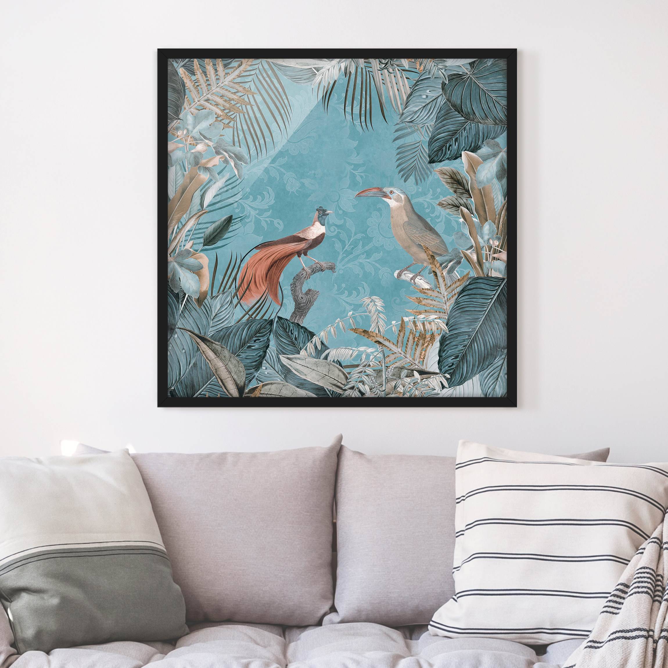 Bild mit Rahmen Vintage Collage - Paradiesvögel