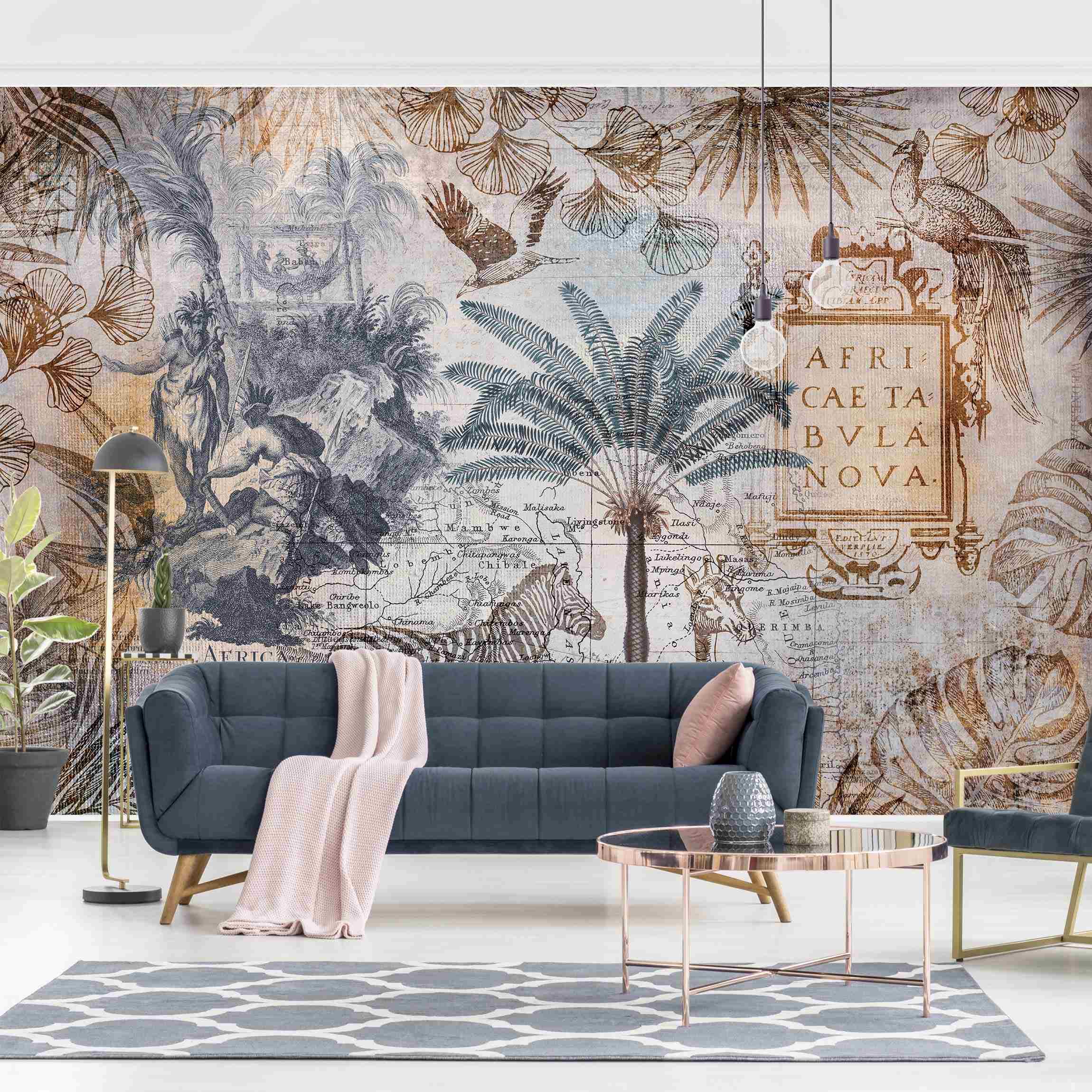 Fototapete Vintage Collage Landkarte Afrika