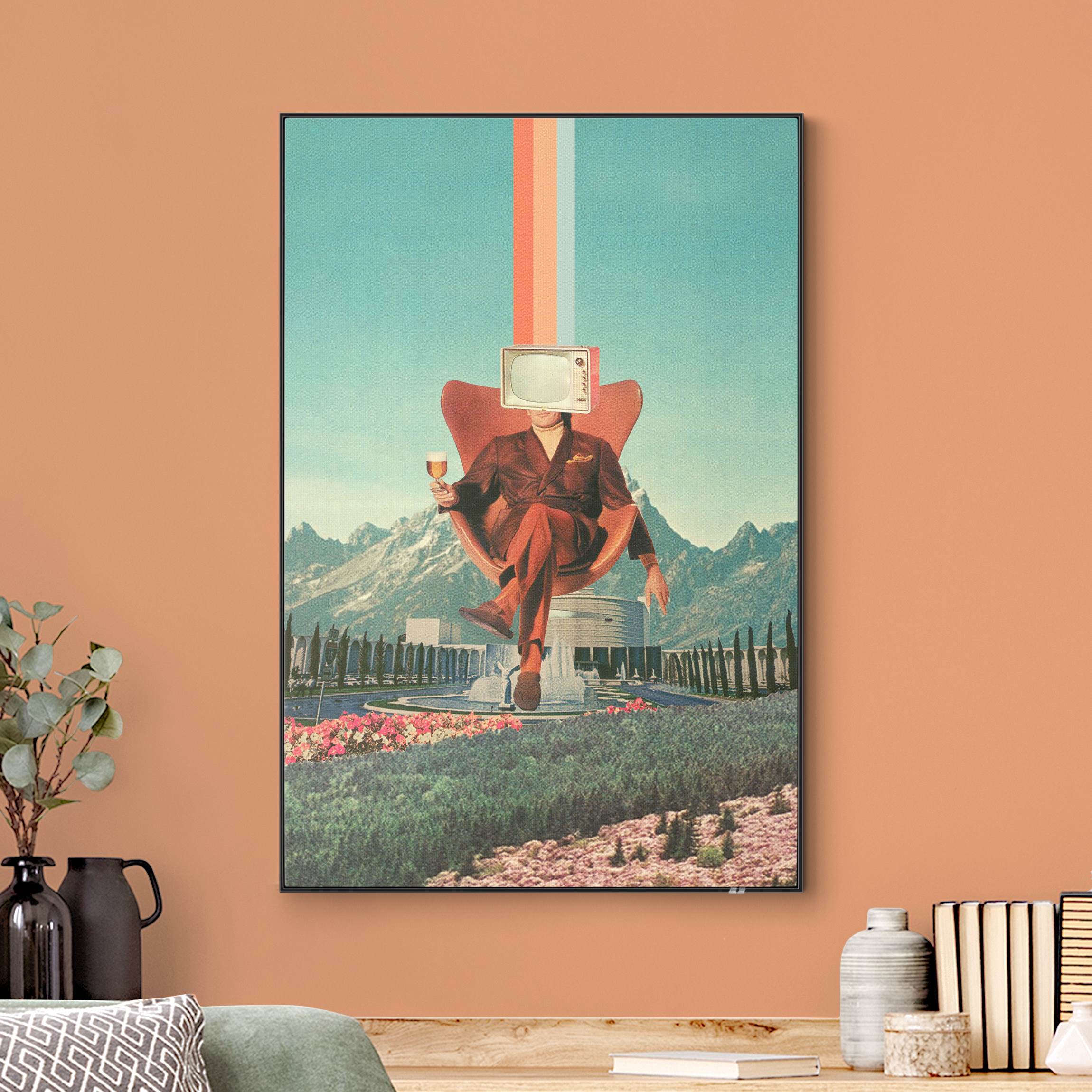 Wechselbild Vintage Fernseher mit Bierglas