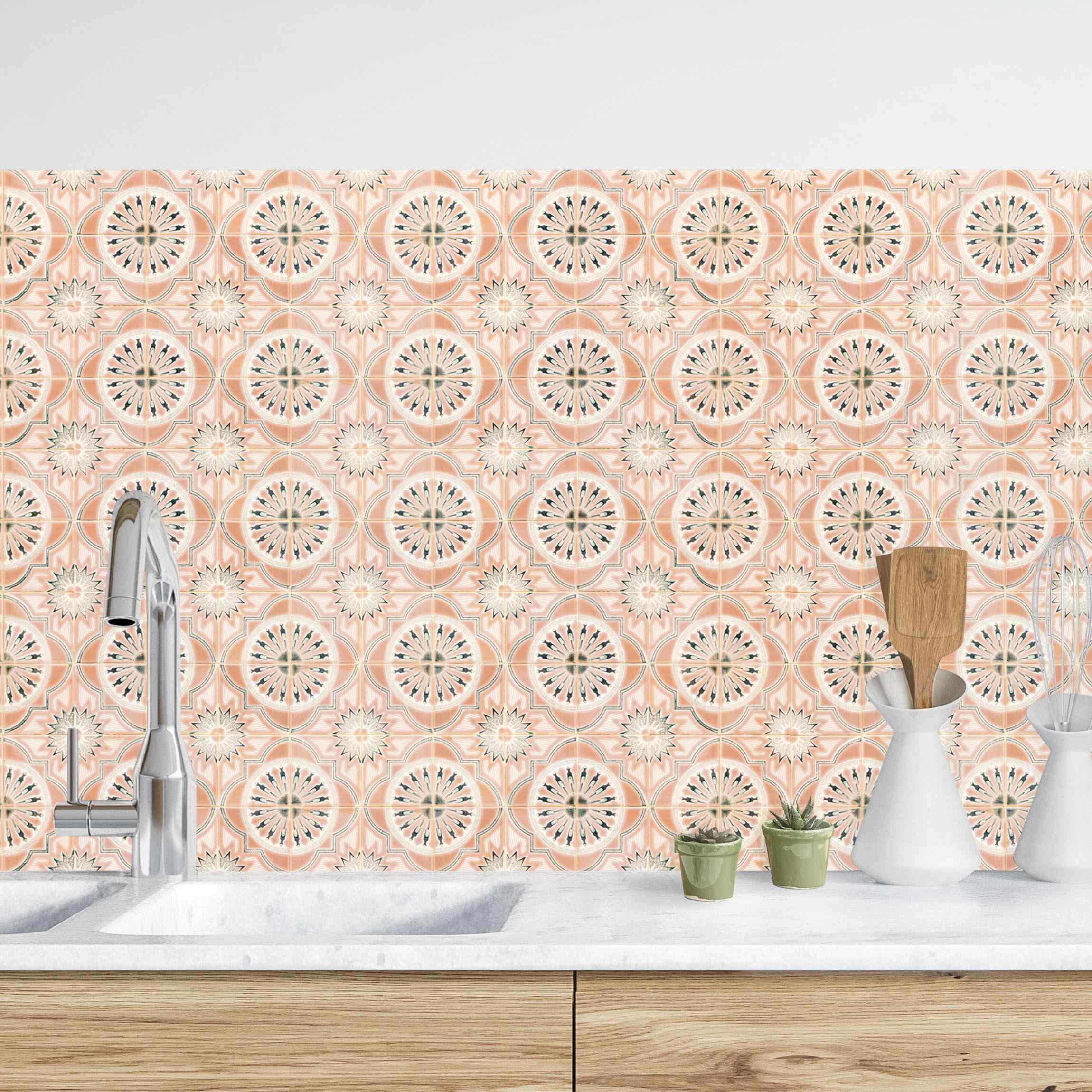 Küchenrückwand Vintage Fliesen Apricot