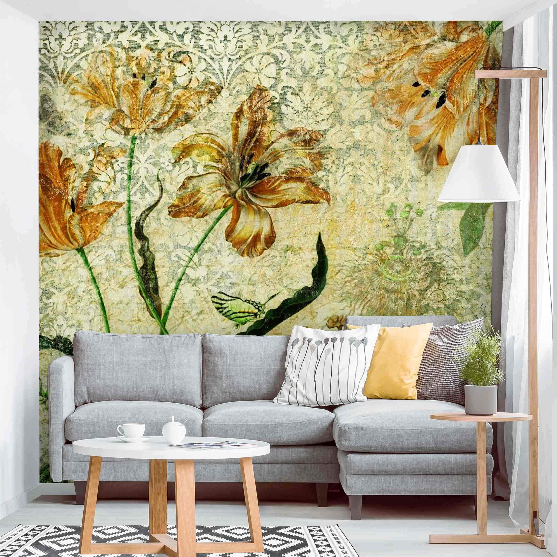 Fototapete Blumen Vintage Grasses