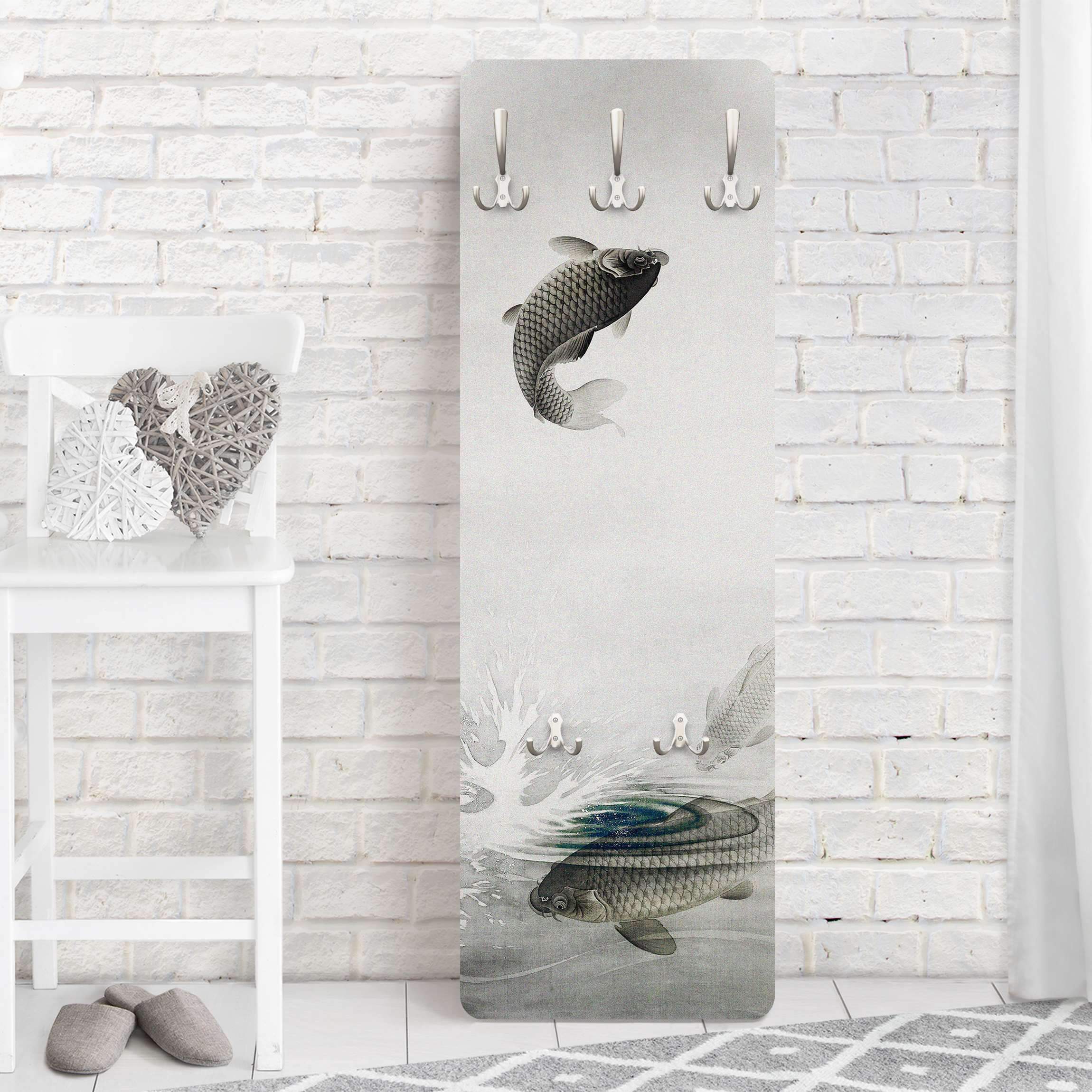 Wandgarderobe Vintage Illustration Asiatische Fische III