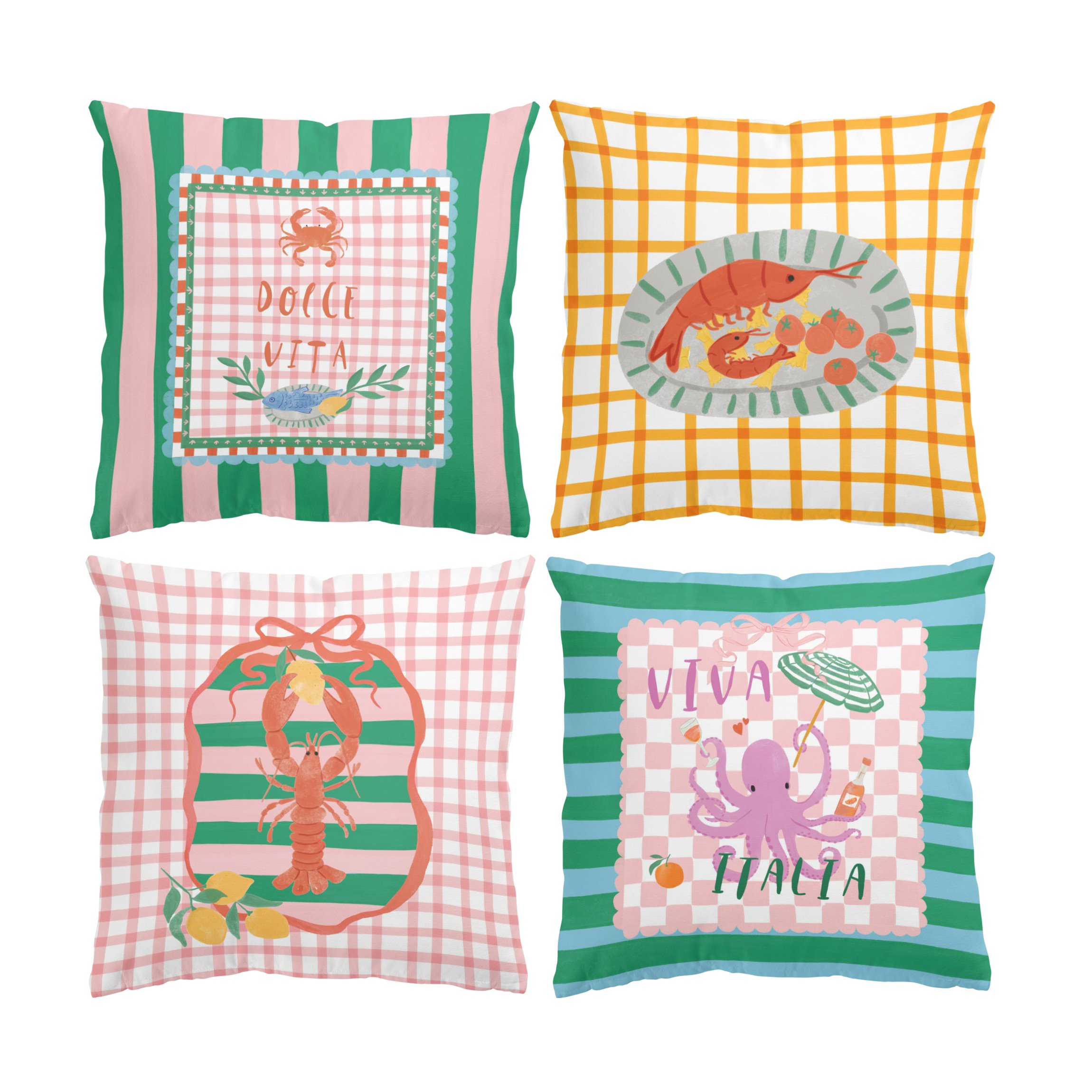 Dekokissen 4er Set Vintage Italien Set V