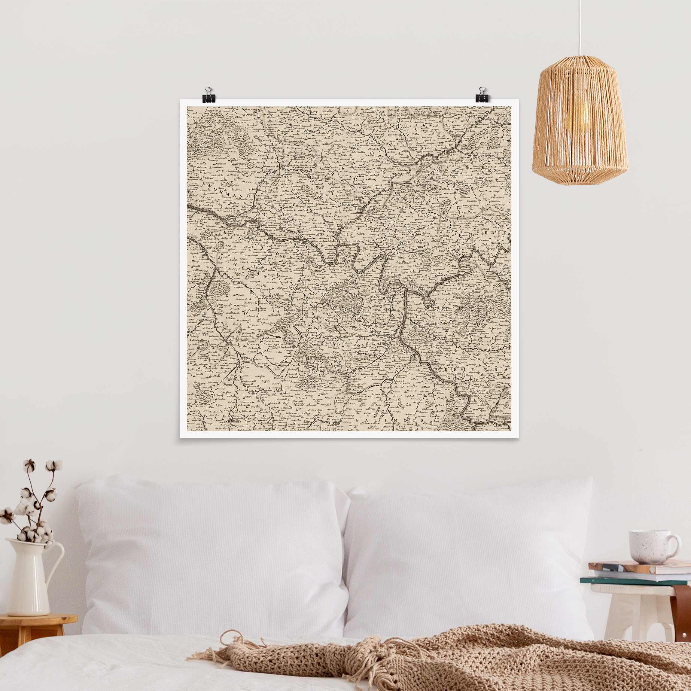 Poster Vintage Karte Frankreich