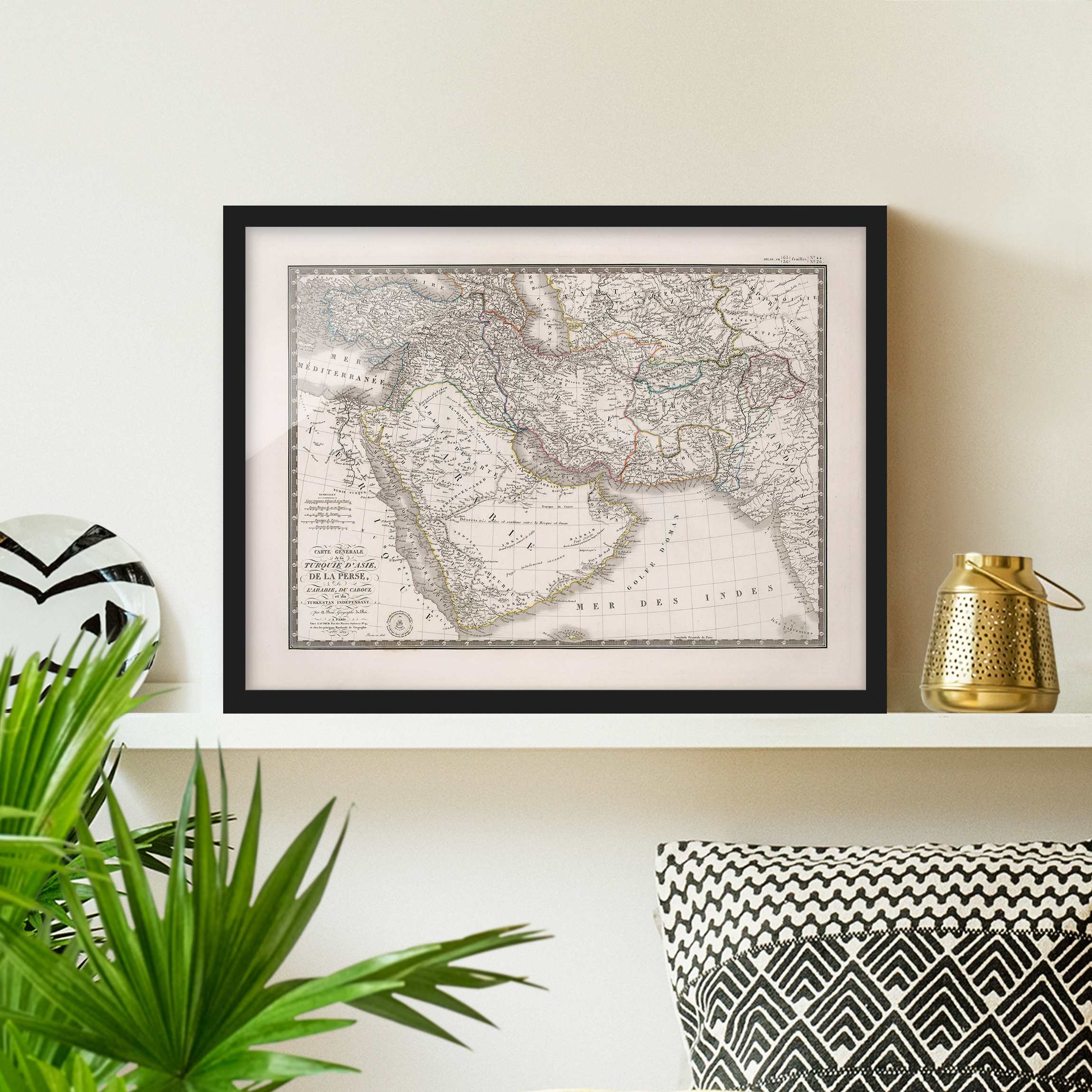 Bild mit Rahmen Vintage Karte im Orient