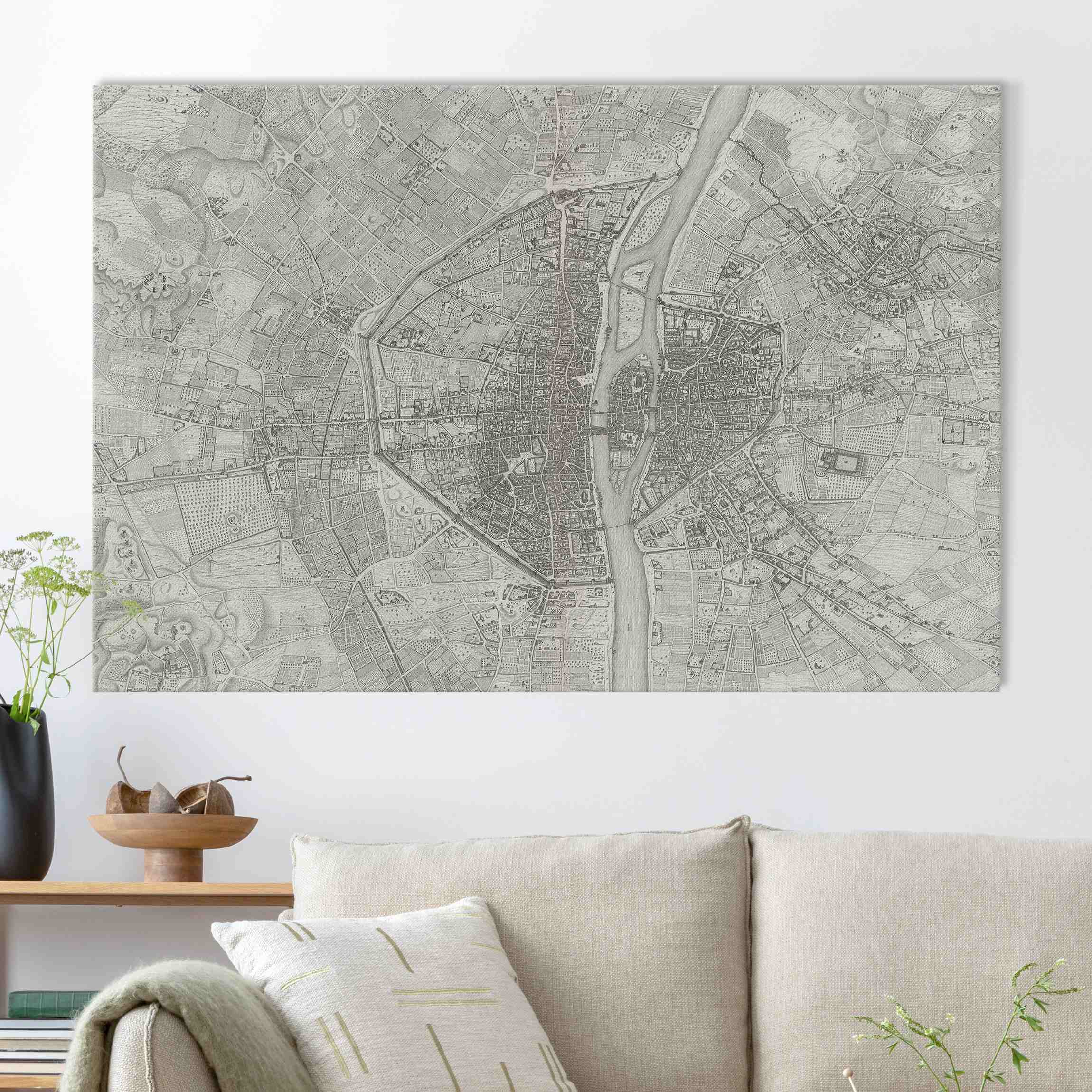 Akustikbild Vintage Karte Paris