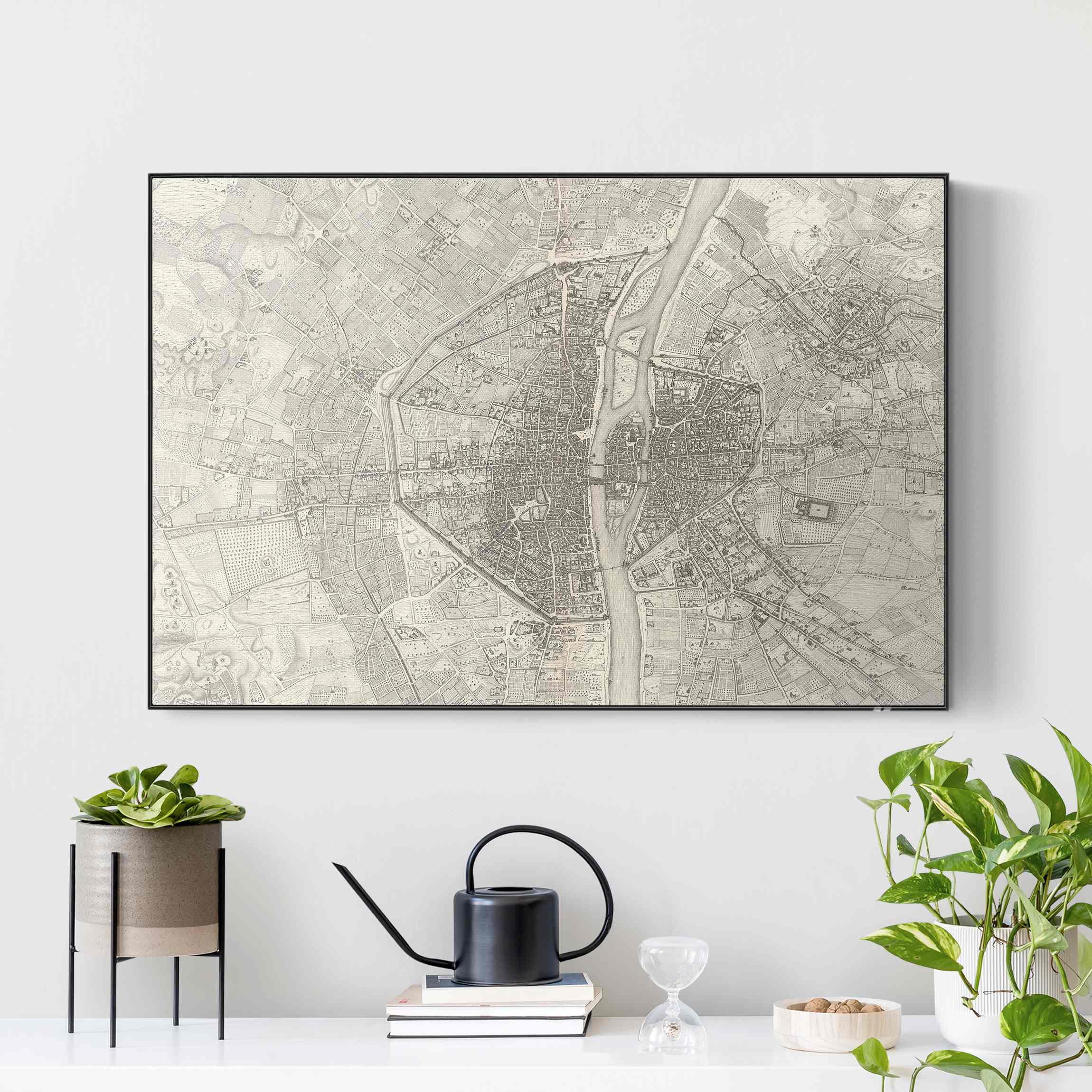 Akustik-Wechselbild Vintage Karte Paris