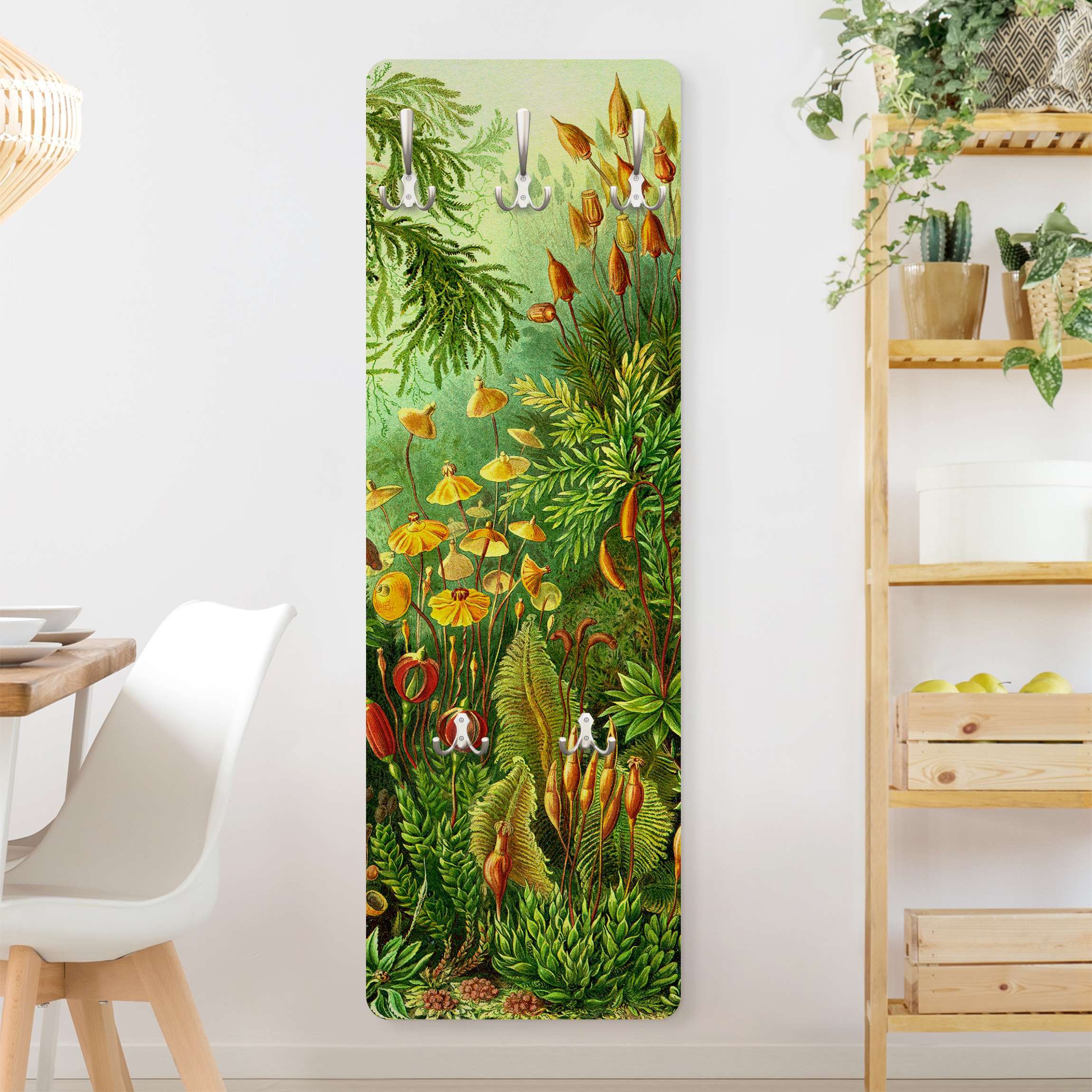 Wandgarderobe Vintage Lehrtafel Moos