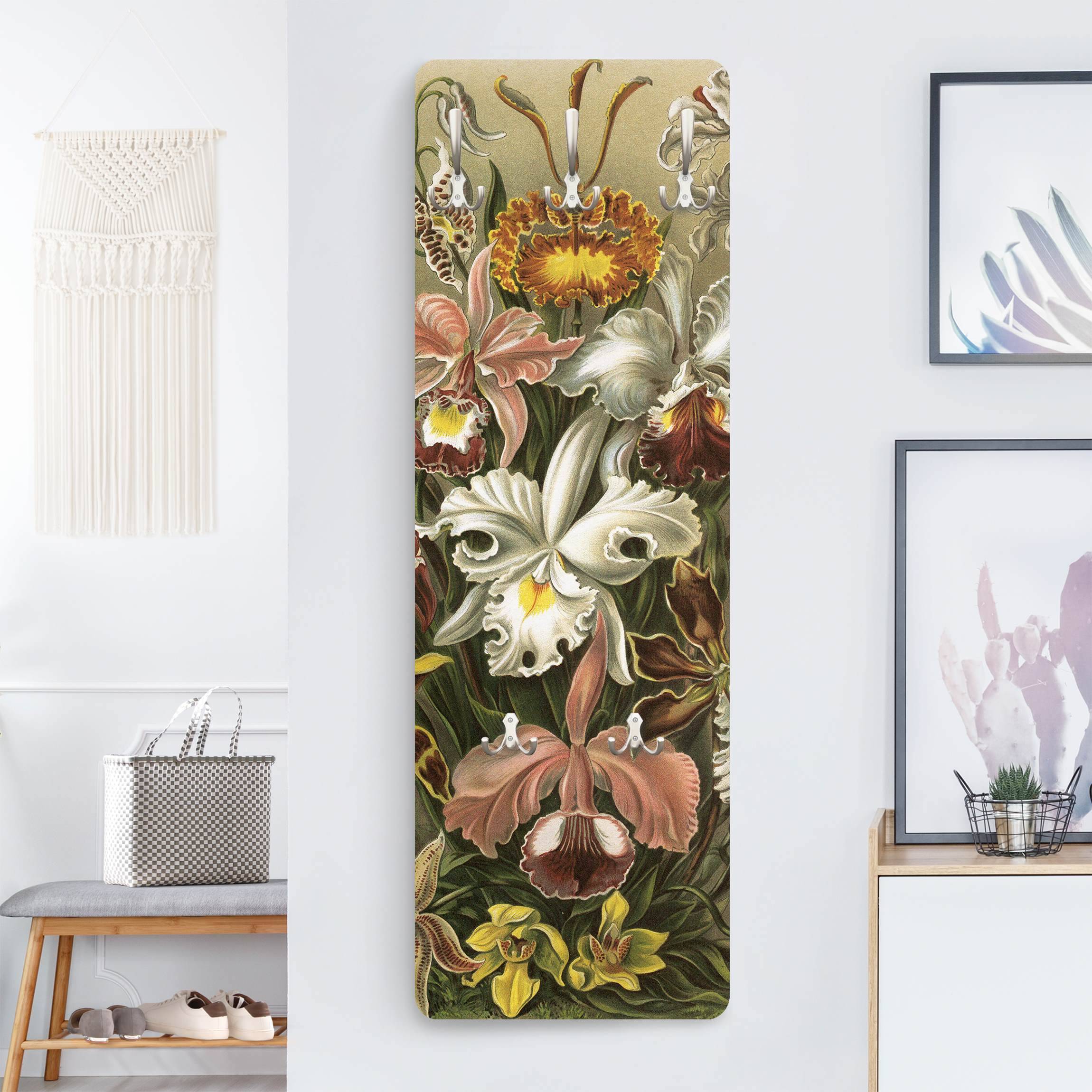 Wandgarderobe Vintage Lehrtafel Orchidee