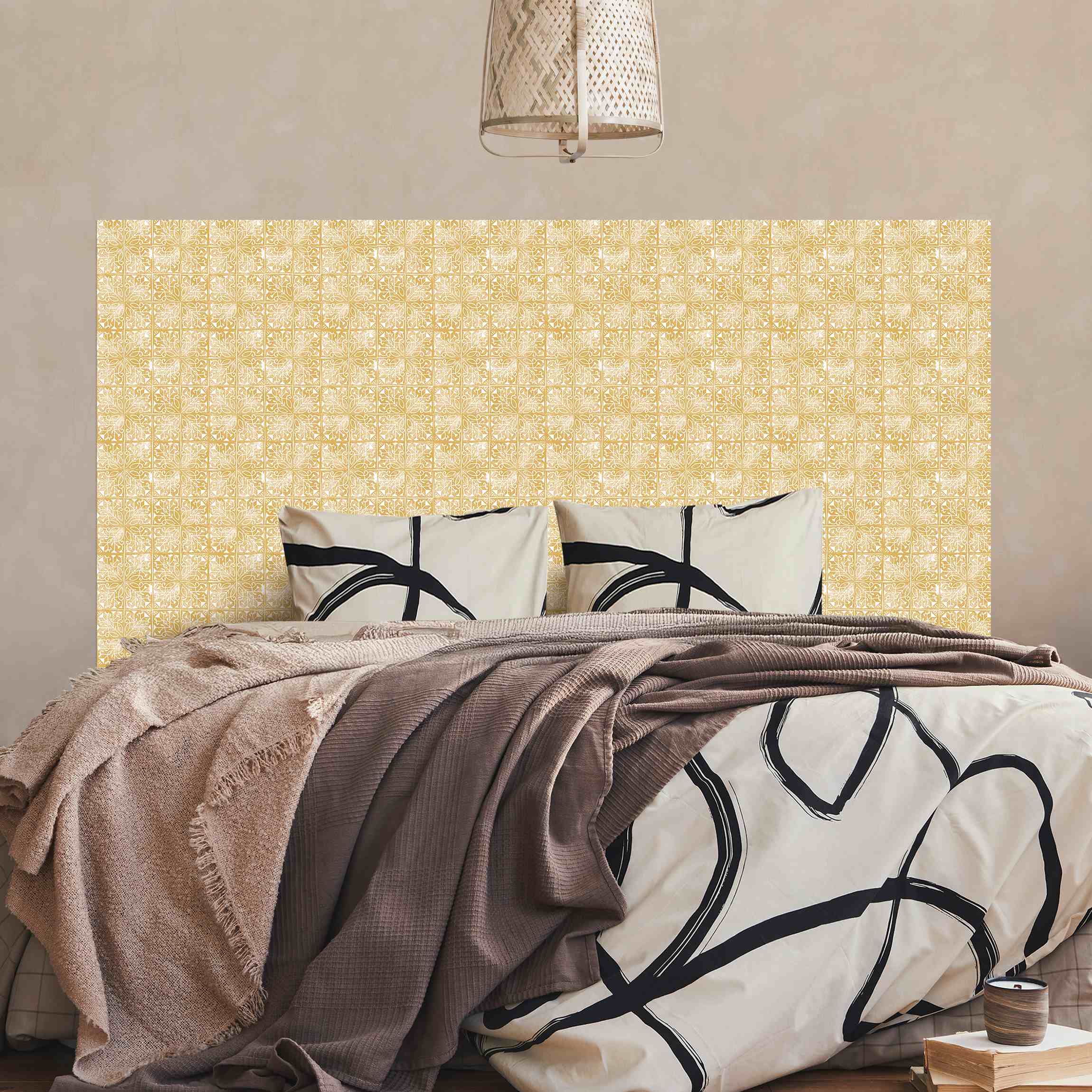 Kopfteil Bett Vintage Muster Art Deco Kacheln